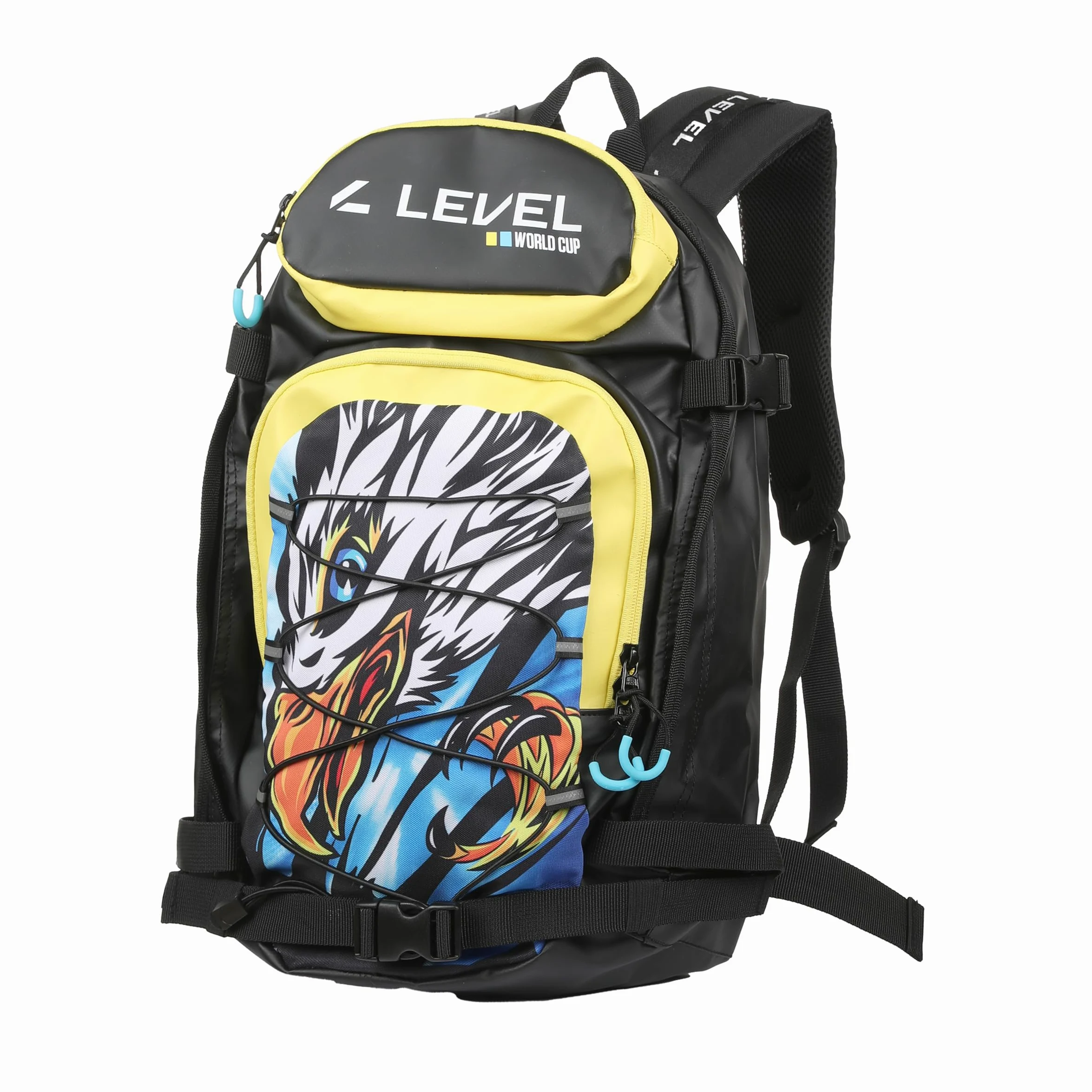 Level Freeride - Mochila de senderismo de 25 litros con red elástica y correas frontales para snowboard, mochila de viaje para mujer y hombre, con correas acolchadas y respaldo acolchados, ideal para