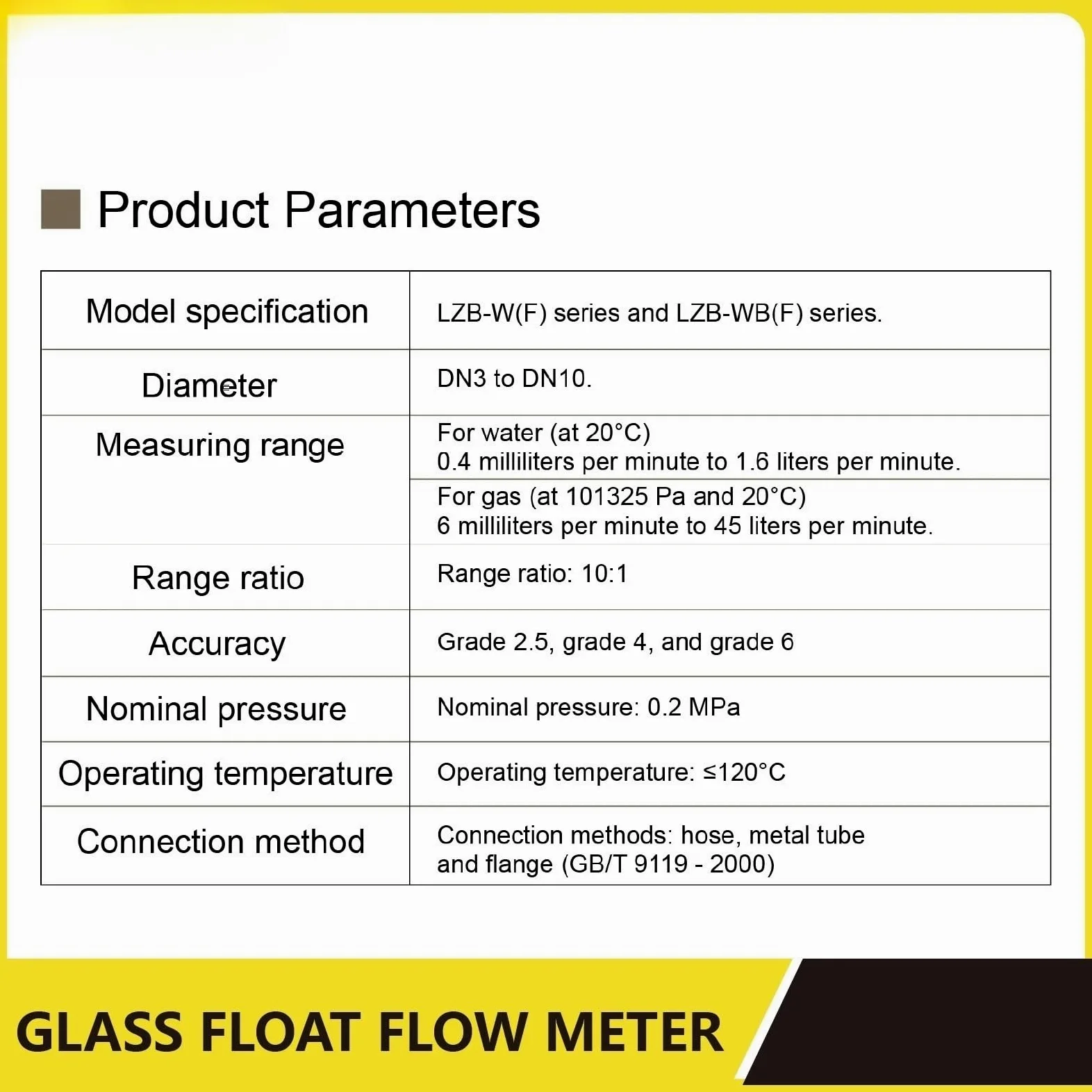 LZB-3WB - Medidor de flujo de flotación de vidrio, rotámetro de tubo de vidrio, micro medidor de flujo de gas para aire, nitrógeno y oxígeno, ajustable (contáctenos)