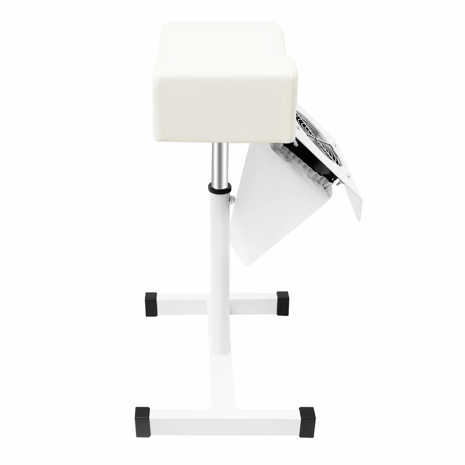MINRS Taburete de Pedicura Silla Móvil Altura Ajustable Reposapiés Blanco