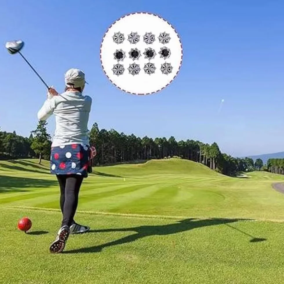 Clavos para Zapatos De Golf,12 PCS Tacos para Zapatos de Golf Reemplazos de Picos de Golf Anti Deslizamiento Clavo para Zapato de Golf