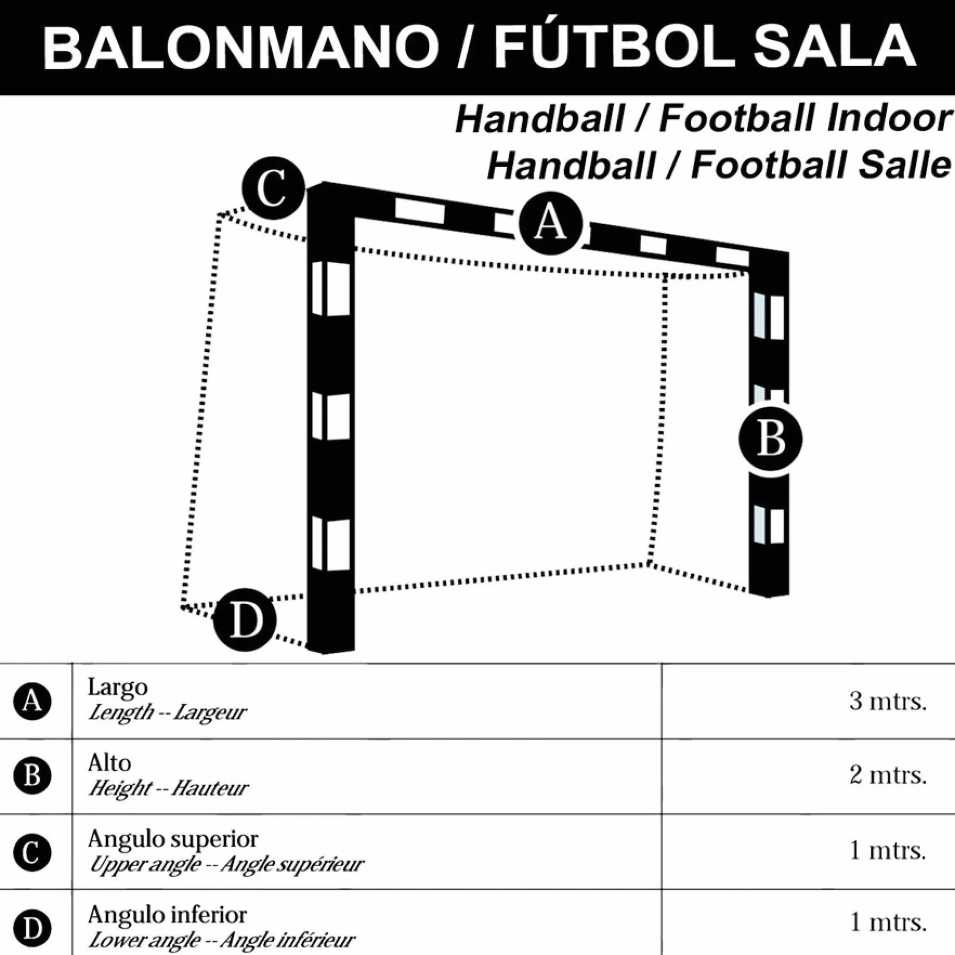 PAR DE Redes Balonmano FÚTBOL Sala Serie Entrenamiento 3 mm 2 Unidades