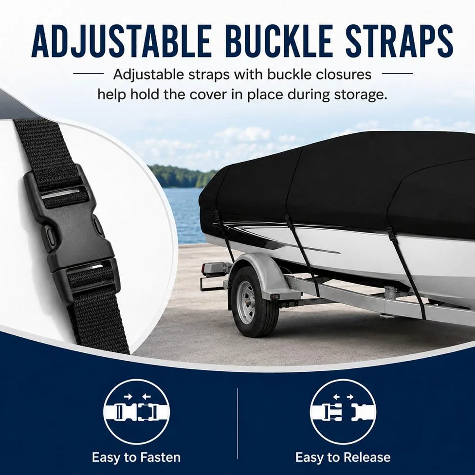 Funda Barco Casco en V Cubierta para Remolque para Correct Craft Ski Nautique | Tafetán de poliéster 190T, cobertura superior para remolque y exterior