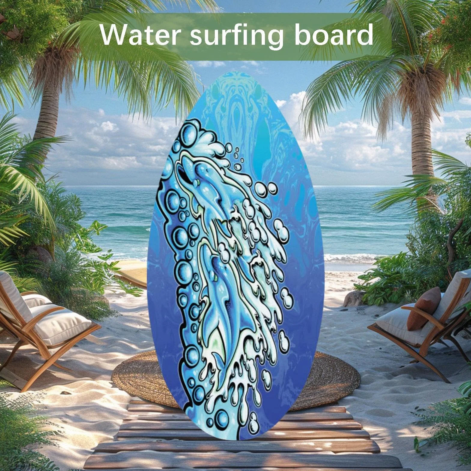 KESOTO Skimboard de Madera de 30 Pulgadas, Tabla de Surf para Deportes Acuáticos Al Aire Libre