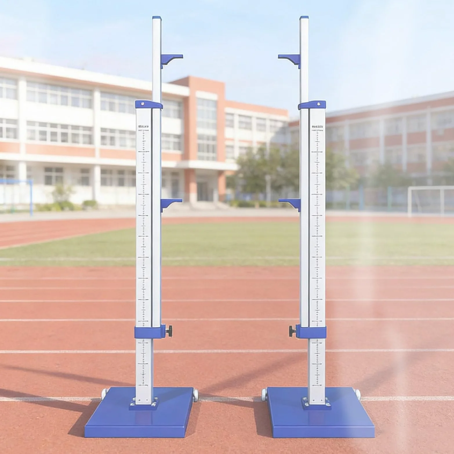 Altos estándares de salto para pista y campo, soporte ajustable portátil con base estable, equipo de competición móvil para atletas y entrenadores, ideal para eventos