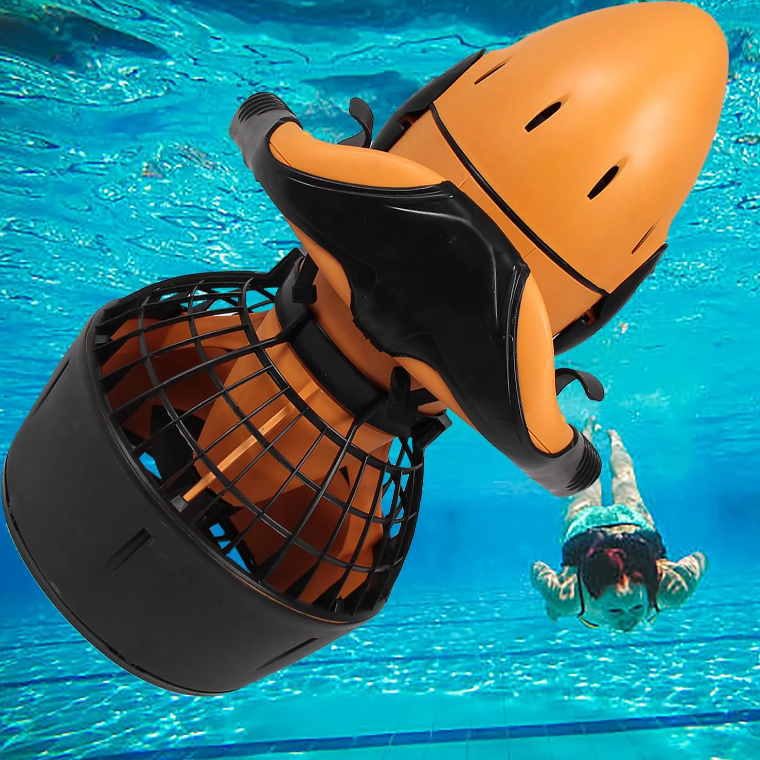 Scooter Submarino para el Mar, Potenciadores de Natación para Buceo, Potenciador de Scooter Submarino para Deportes Acuáticos, Piscina, Buceo y Esnórquel,2battery-500W