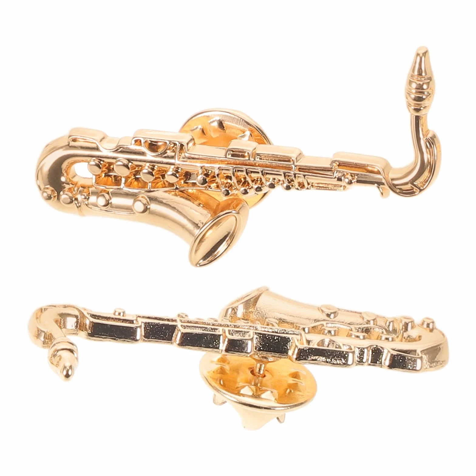 Genérico Pin de Solapa de Saxofón 2 Unidades, Prendedor Metálico Diseño Vintage para Músicos y Fans, Adecuado para Mochilas y Ropa en Conciertos y Actividades Cotidianas