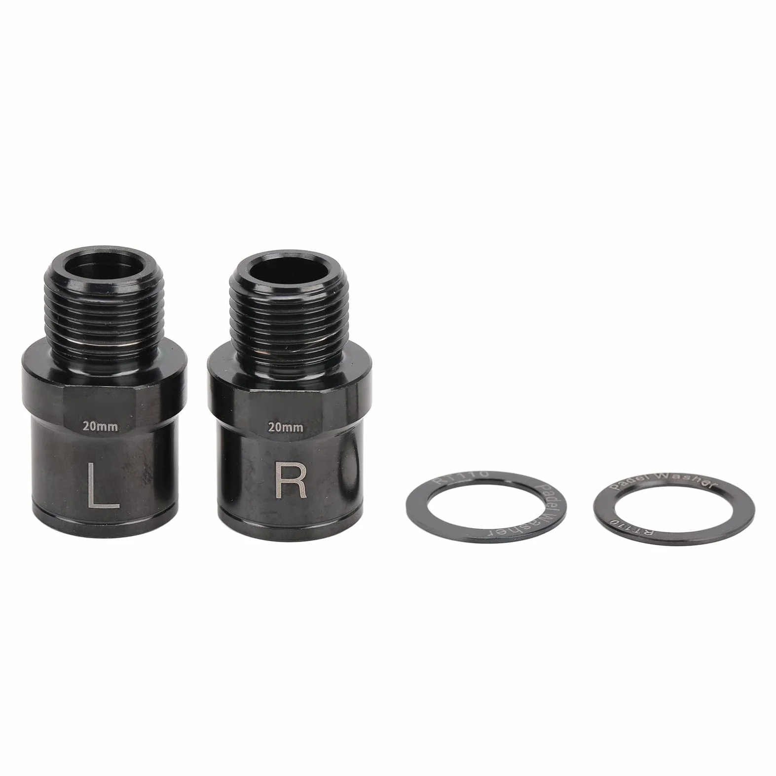 BuyWeek Extensor de Pedal de Bicicleta, 1 Par Extensión de Pedal de Aleación de Titanio Adaptador de Pedal de 20 mm con Espaciador de Pedal (Negro)