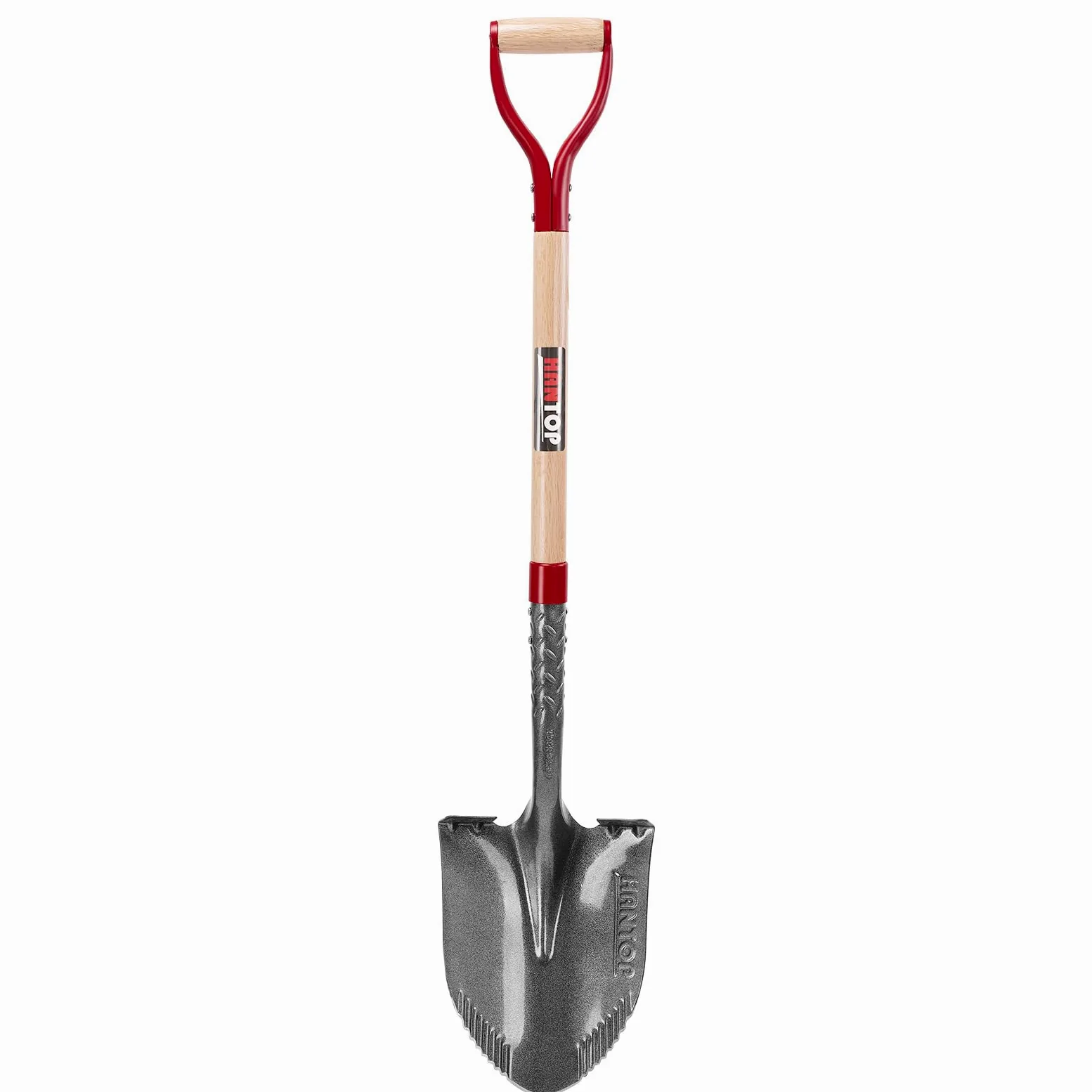 Pala de jardín redonda para excavar, pala afilada de metal y madera para excavar, zanjas, jardinería, camping, 43 pulgadas