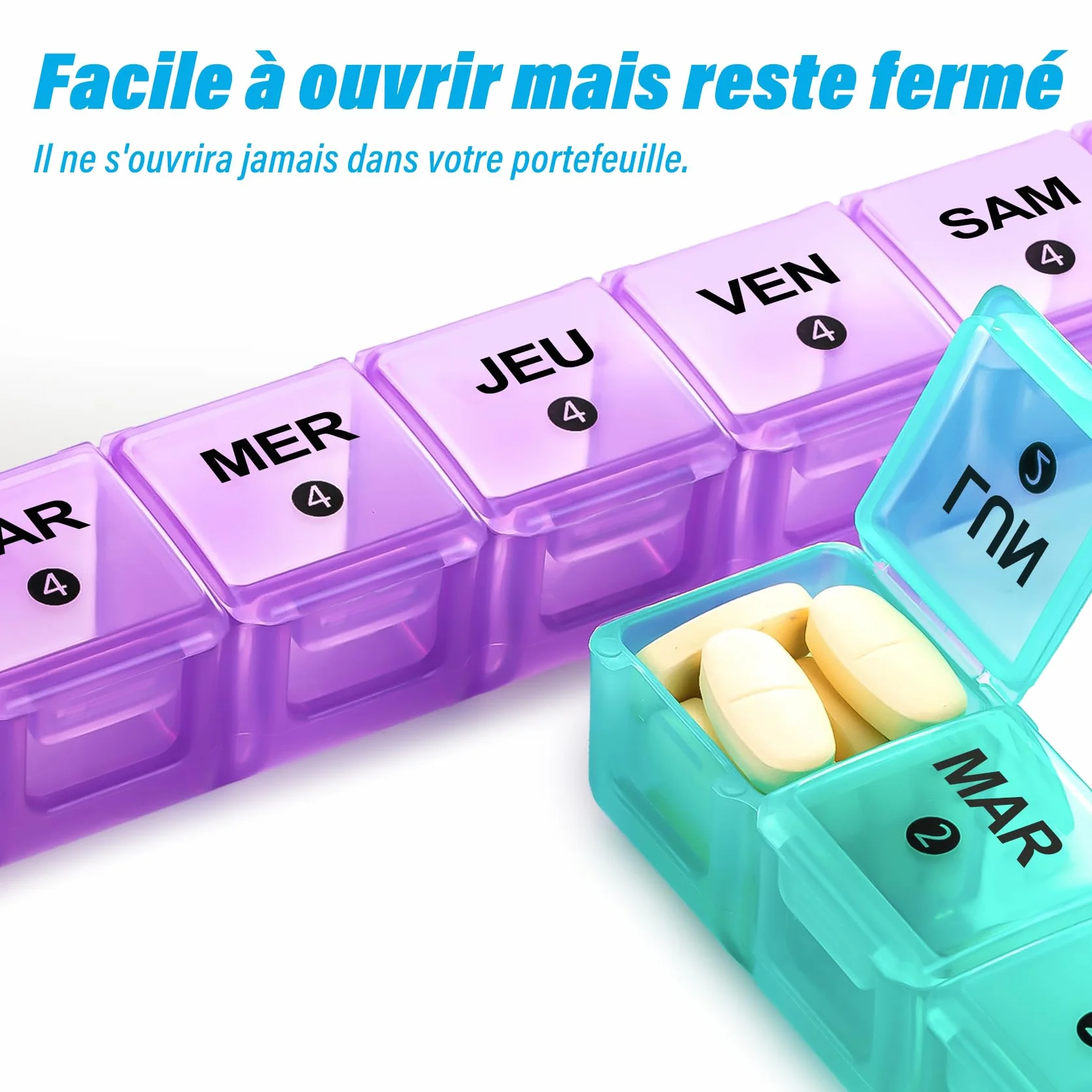 Organizador de pastillas semanal grande 28 días
