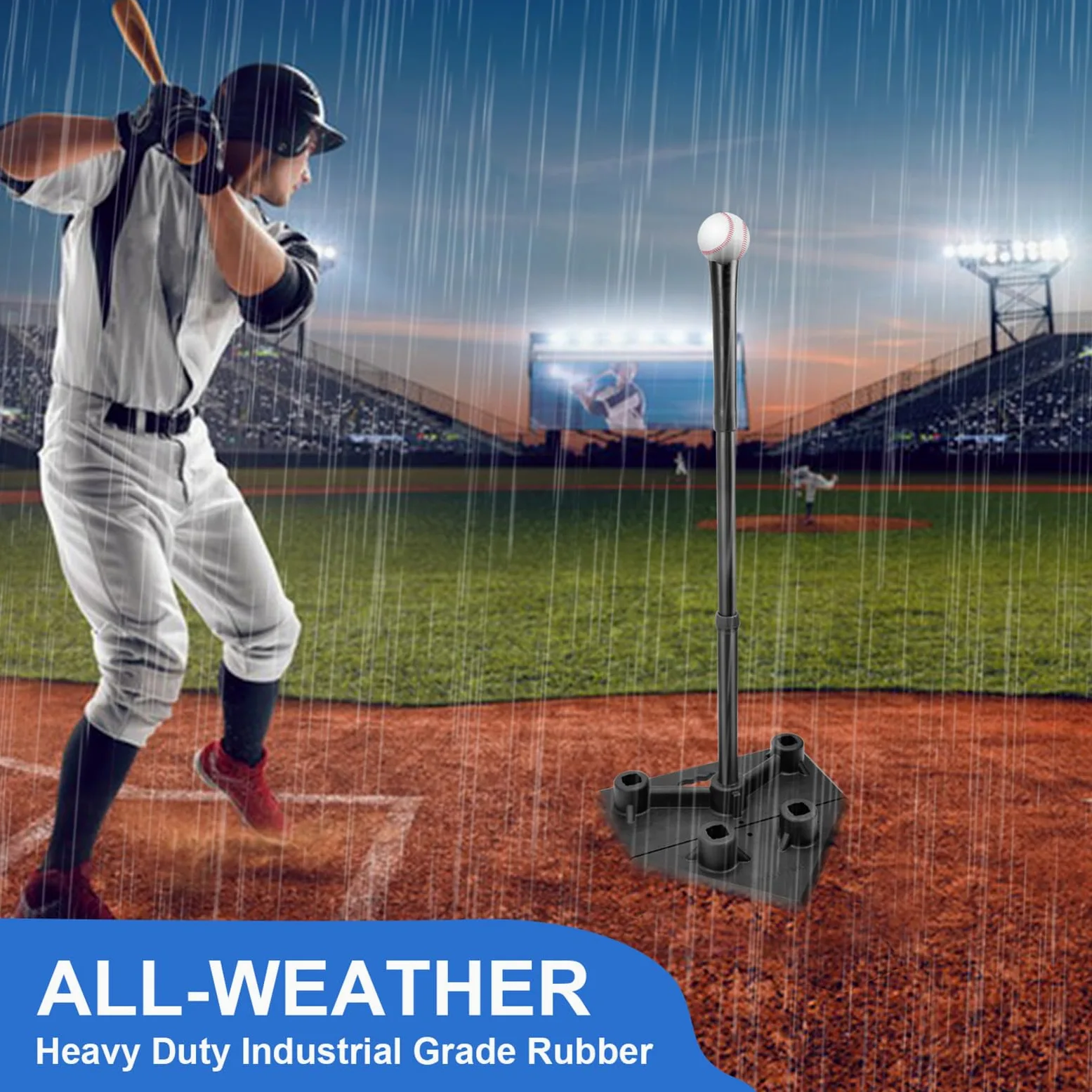 Genérico Bate De Bateo para Sóftbol - tee De Práctica para Béisbol Y Sóftbol - Base Resistente, Top de Goma, Accesorios Teeball, Altura Ajustable 5 Posiciones para Niños y Adolescentes