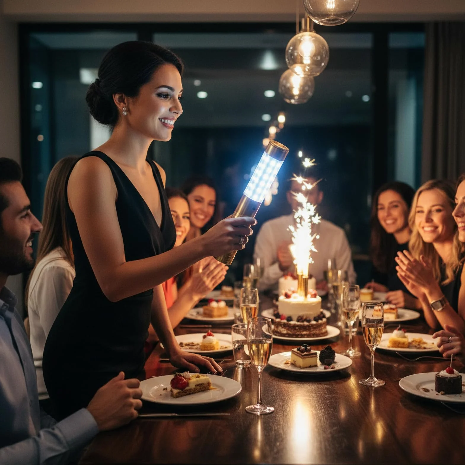 ACMHNC Luces Estroboscópicas LED USB Recargable 1800 mAh Bastón Luminoso Barras Luminosas Fiestas