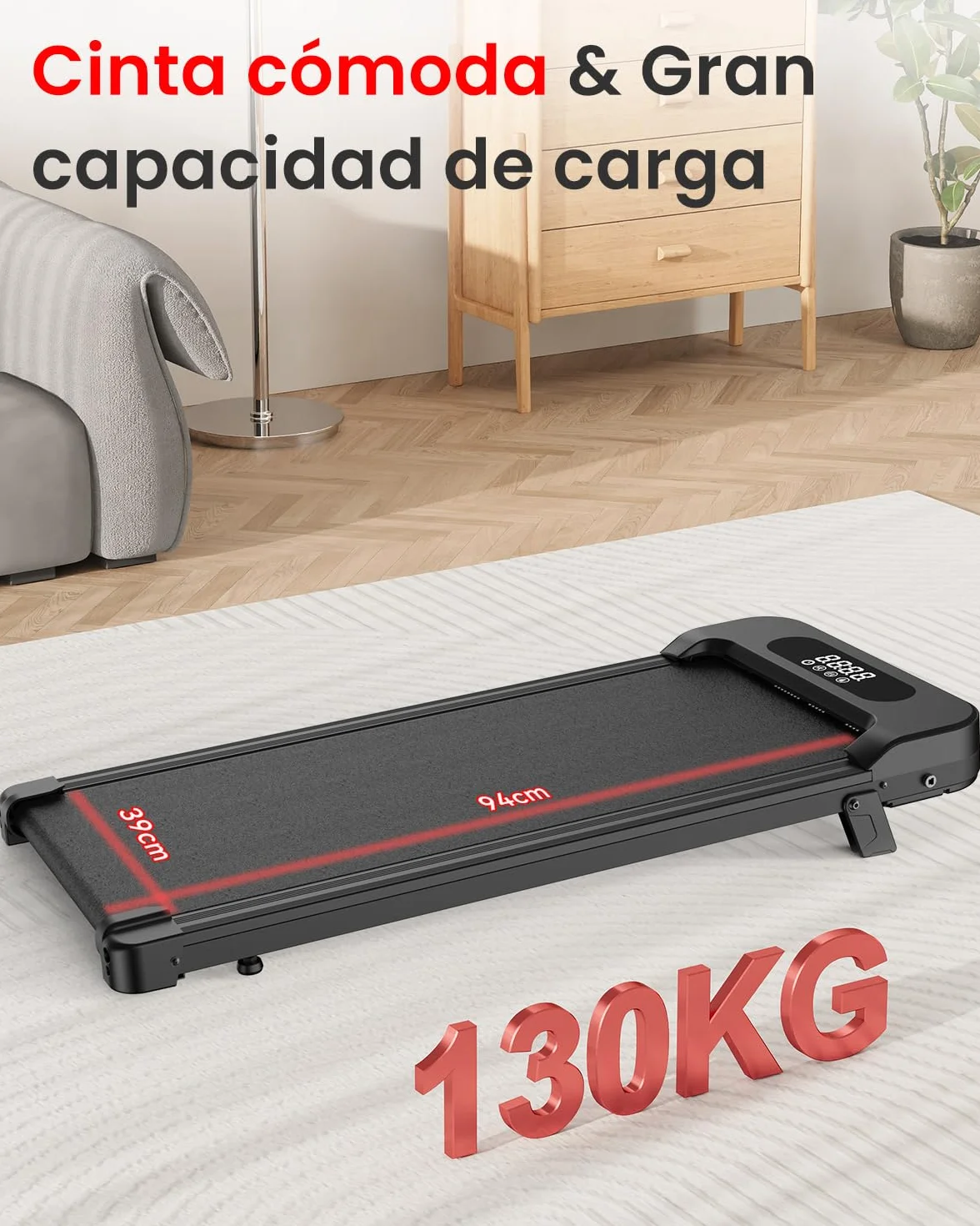 HomeFitnessCode Cinta de Correr y Andar 3 en 1 con Inclinación 7% – Caminadora Eléctrica Silenciosa, 8 km/h, Motor 2,5CV, Sistema de Amortiguación, Pantalla LCD, 130 kg – Hogar y Oficina