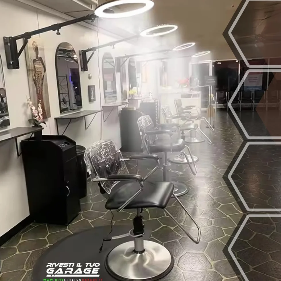 Anillo LED regulable 2700K-6500K con mando a distancia brazo techo pared 360° barber shop