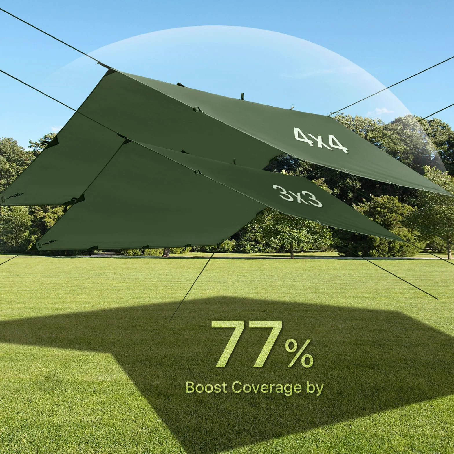 FREE SOLDIER Lona impermeable ultraligera protección UV 4x4 m camping senderismo