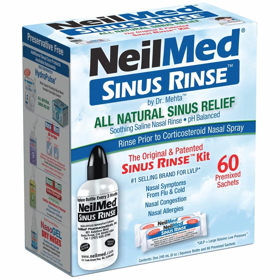 NeilMed Original Sinus Rinse Kit 60 Premixed Sachets