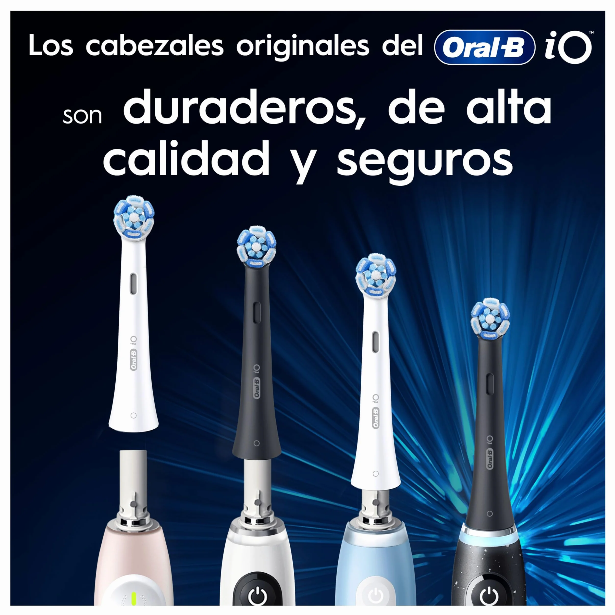 Oral-B iO Ultimate Clean Cabezales De Recambio Originales, Pack de 6, Negros Para Cepillos Eléctricos