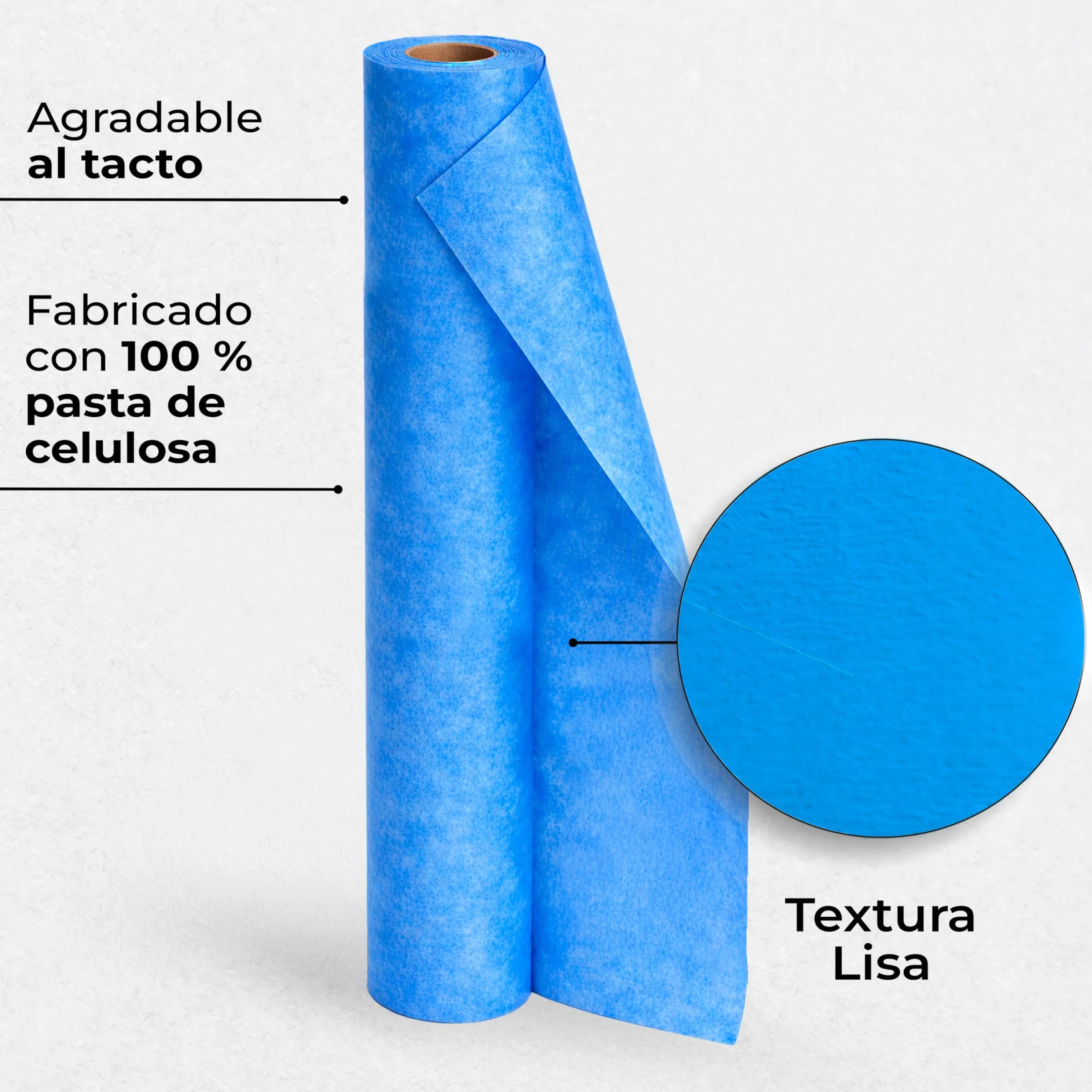 Papel Camilla Parafinado Antigoteo Azul 60 cm x 70 m 6 Rollos