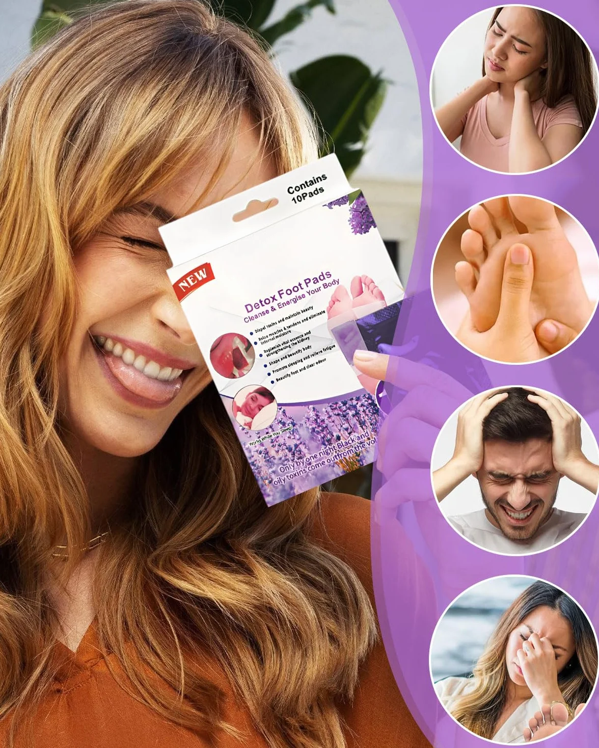 GRETY Parches de Limpieza Profunda para los Pies 20 Pack, Parches Detox Natural
