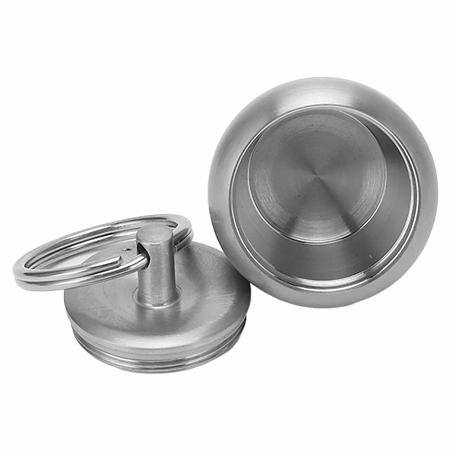Pastillero Llavero de Acero Inoxidable, Mini Cápsula Impermeable para Viajes y Camping