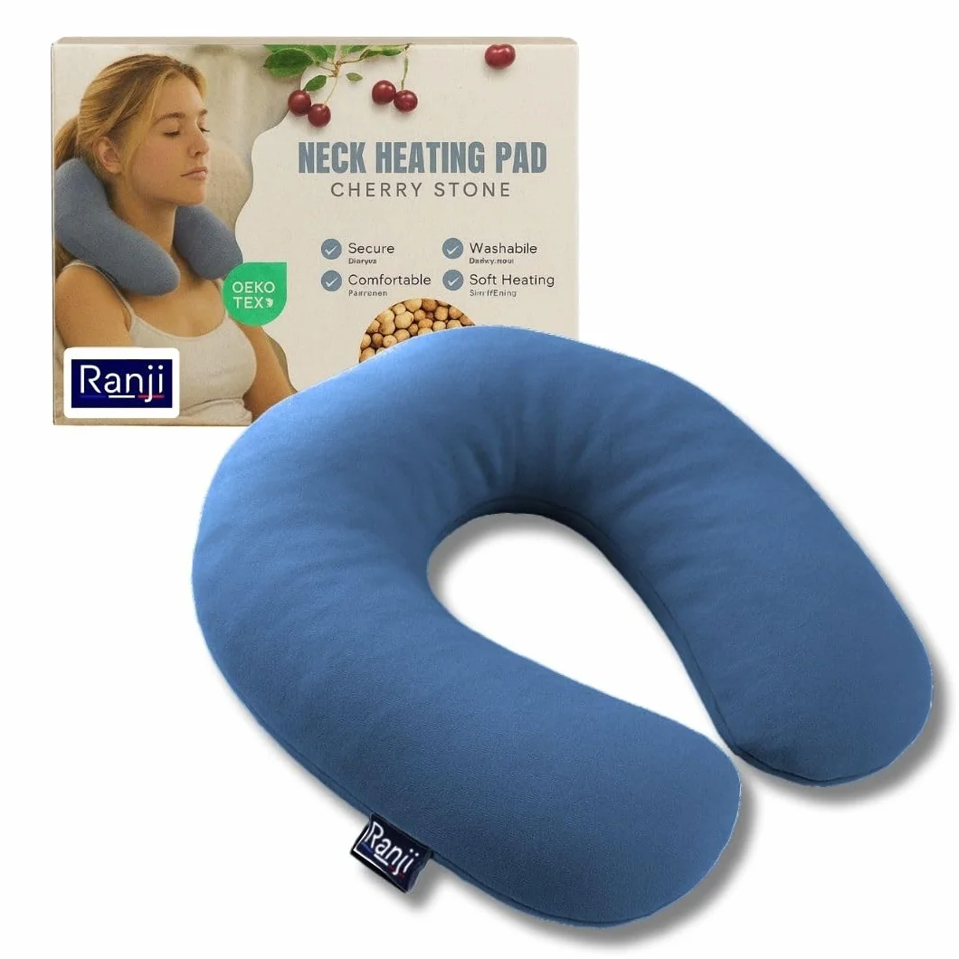 Saco Térmico de Semillas para Microondas Cojín Cervical Natural Bolsa Calor Lavable Almohada Cuello Hombros Reutilizable Azul