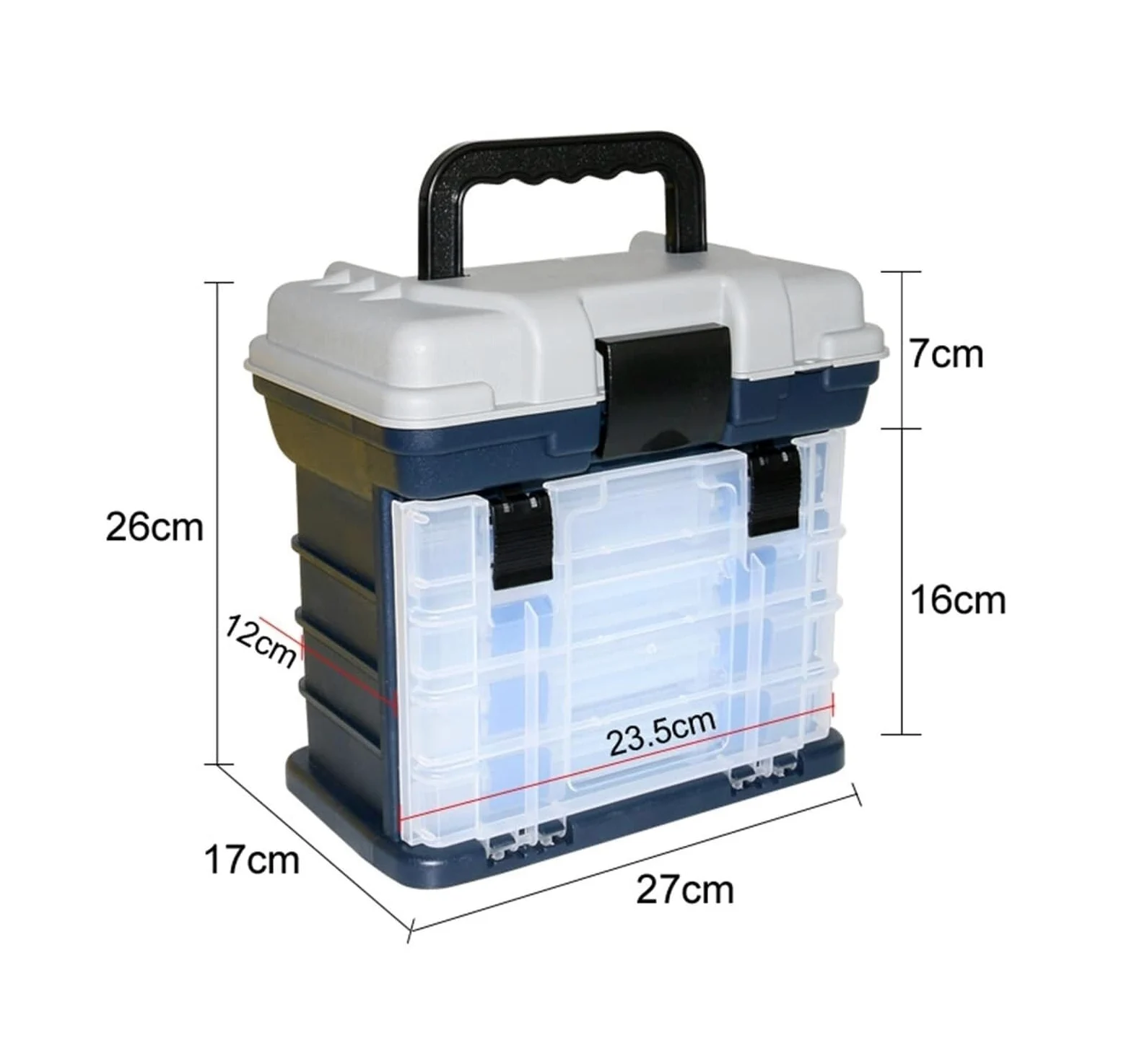Caja para Aparejos Pesca, Caja De Aparejos De Pesca Portátil Con Asiento, Caja De Almacenamiento De Herramientas De Pesca De 4 Capas Con Asa, Adecuada Para Pesca En El Mar Caja para Accesorios de Pesc