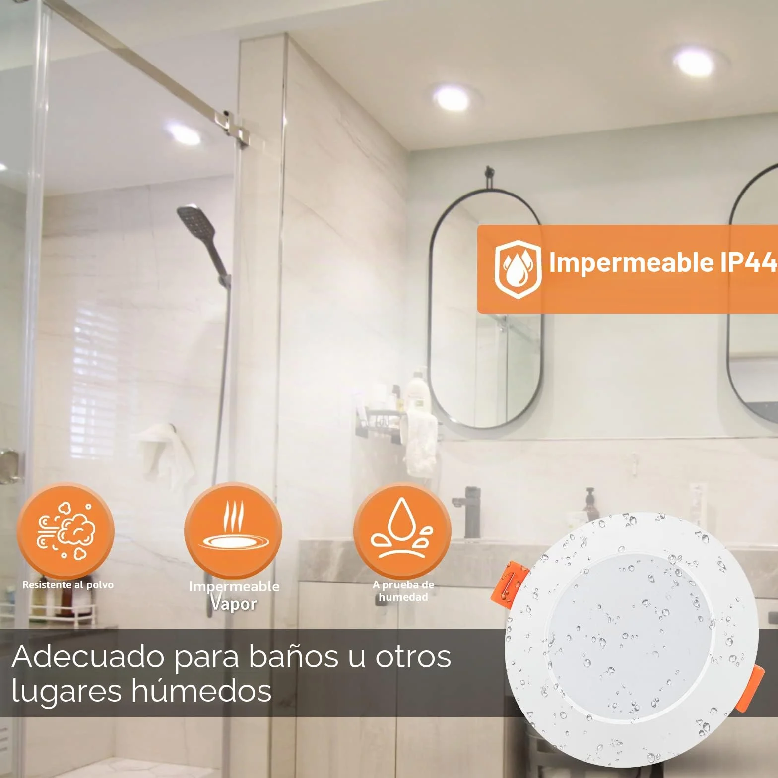 Tomosu Pack 10 Downlight LED Techo Empotrable Extraplano Redondo 5W 450LM Blanco Natural 4000K IP44 Corte 75-90mm AC 220-240V