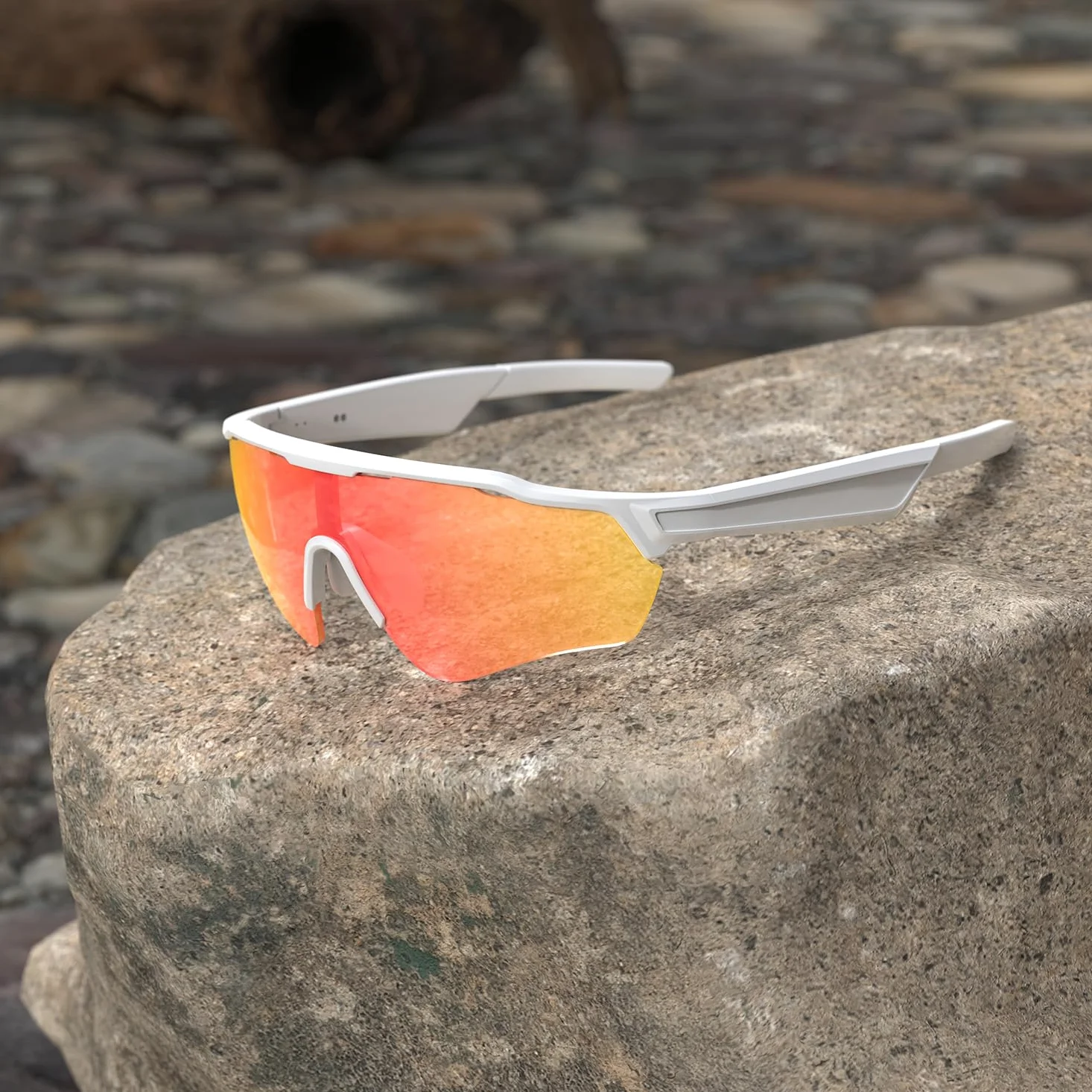 Home Gafas Bluetooth Hombre con Audio Abierto, Altavoz Integrado para Música y Llamadas Manos Libres, Gafas Deportivas UV400 IPX5 para Ciclismo, Running y Uso Diario - Dorado