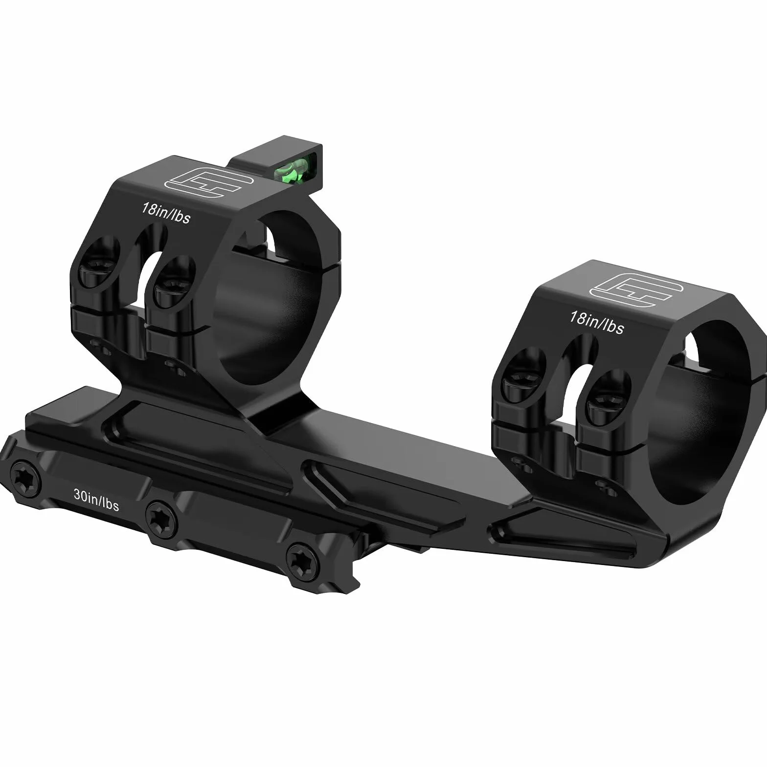 WestHunter Optics Precision Picatinny - Soporte para mira telescópica Picatinny, tubo de 30 mm/34 mm, doble anillo, ligero, de una sola pieza, 20 MOA, nivel de burbuja, modelo básico