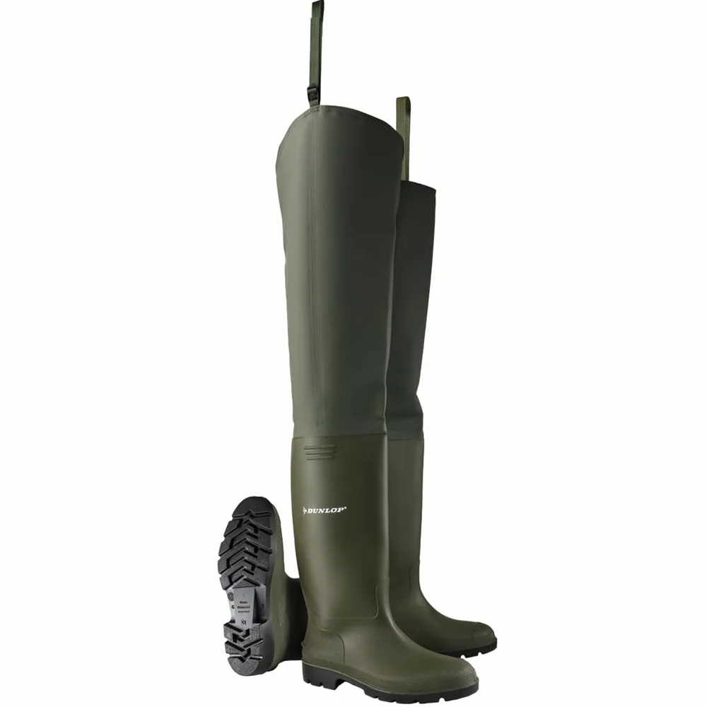 DUNLOP – Vadeadores de PVC Unisex – Impermeables – Sin Partes Metálicas – Ideales para Pesca y Agricultura – 100% Impermeable – Talla 43