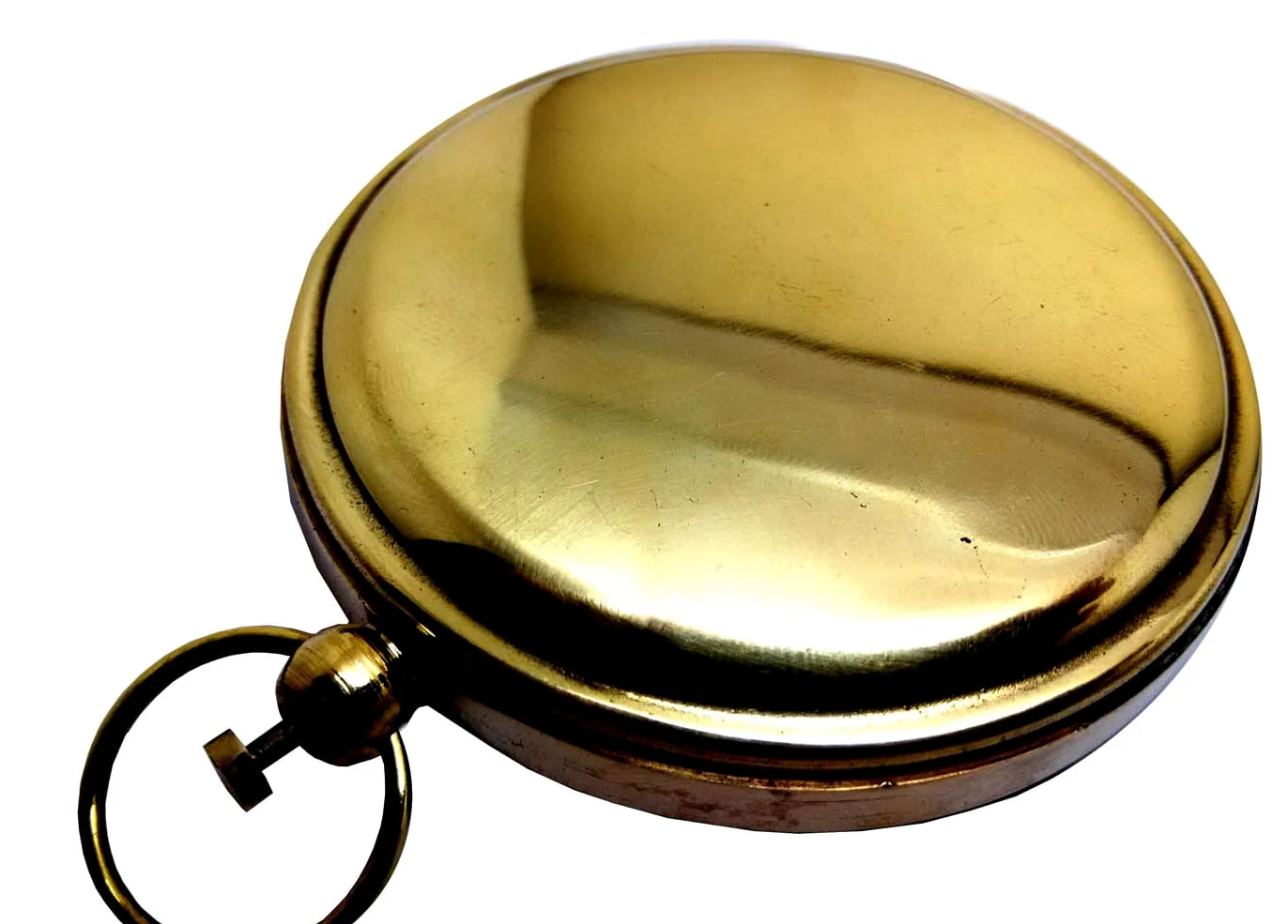 Brújula de navegación náutica de latón, botón pulsador, Grabado Jumbo 7,50 cm
