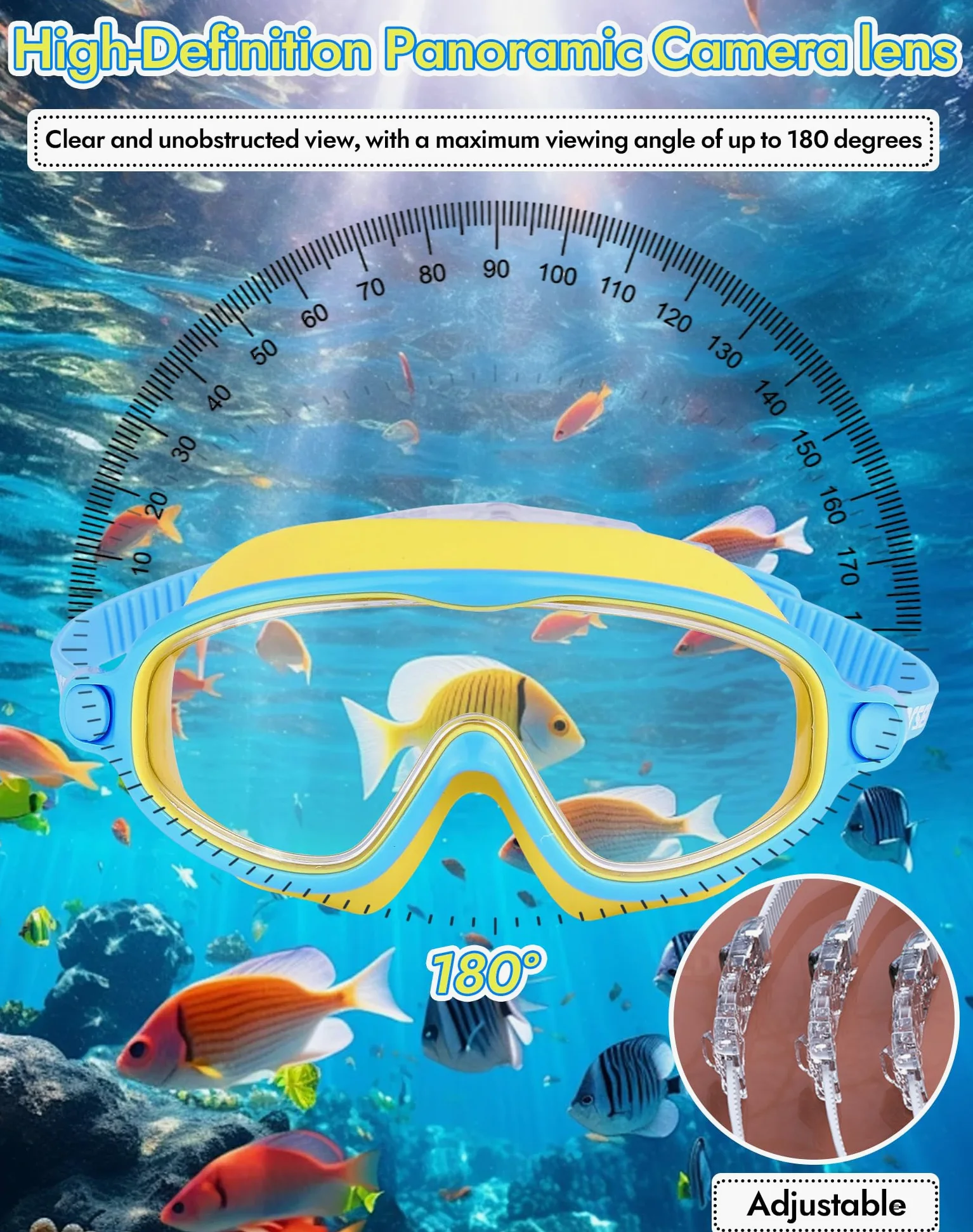 Swimbi Splsh Vision Goggles, Blumi Baby Splashyeyes, gafas de natación antivaho y UV para niños con tapones para los oídos y clip para la nariz, máscara de natación de visión amplia para niños de 3 a