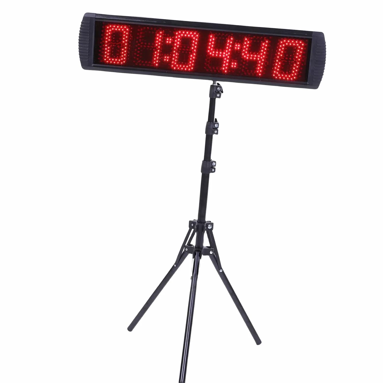 Jeffergarden Reloj Digital LED de Temporizador de 6 Dígitos con Trípode Control Remoto Cuenta Regresiva Cuenta Progresiva para Gimnasio Aula