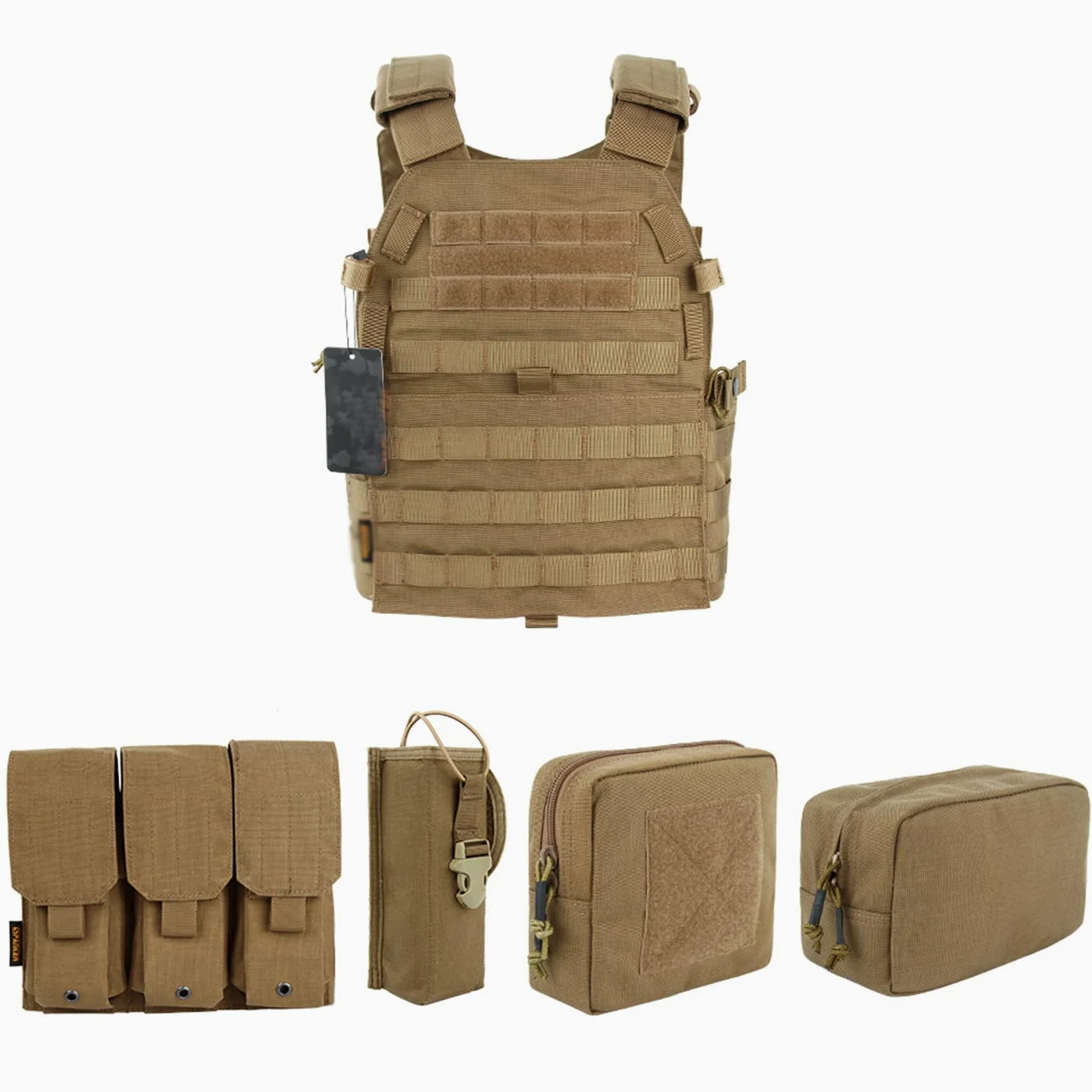 Chaleco táctico de caza al aire libre, equipo militar de pecho, con bolsa de herramientas de entrenamiento, accesorios de equipo Cs para Airsoft, escalada y senderismo. (G)
