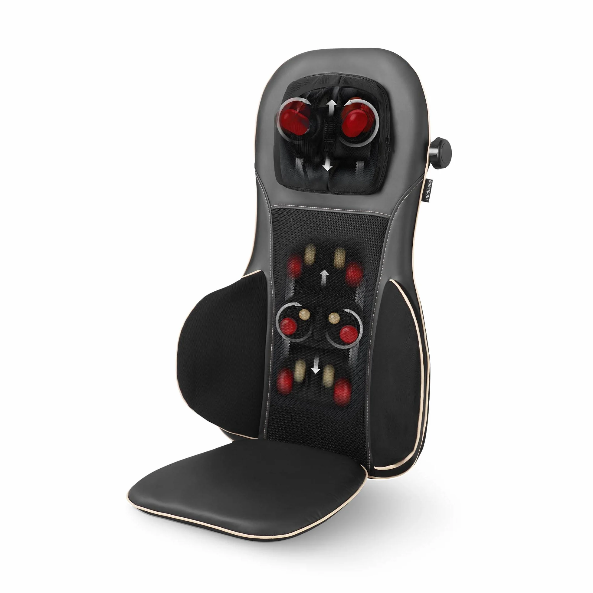 Medisana MC 825 Almohadilla de masaje Shiatsu para espalda y cuello, 3 intensidades, calor y luz roja