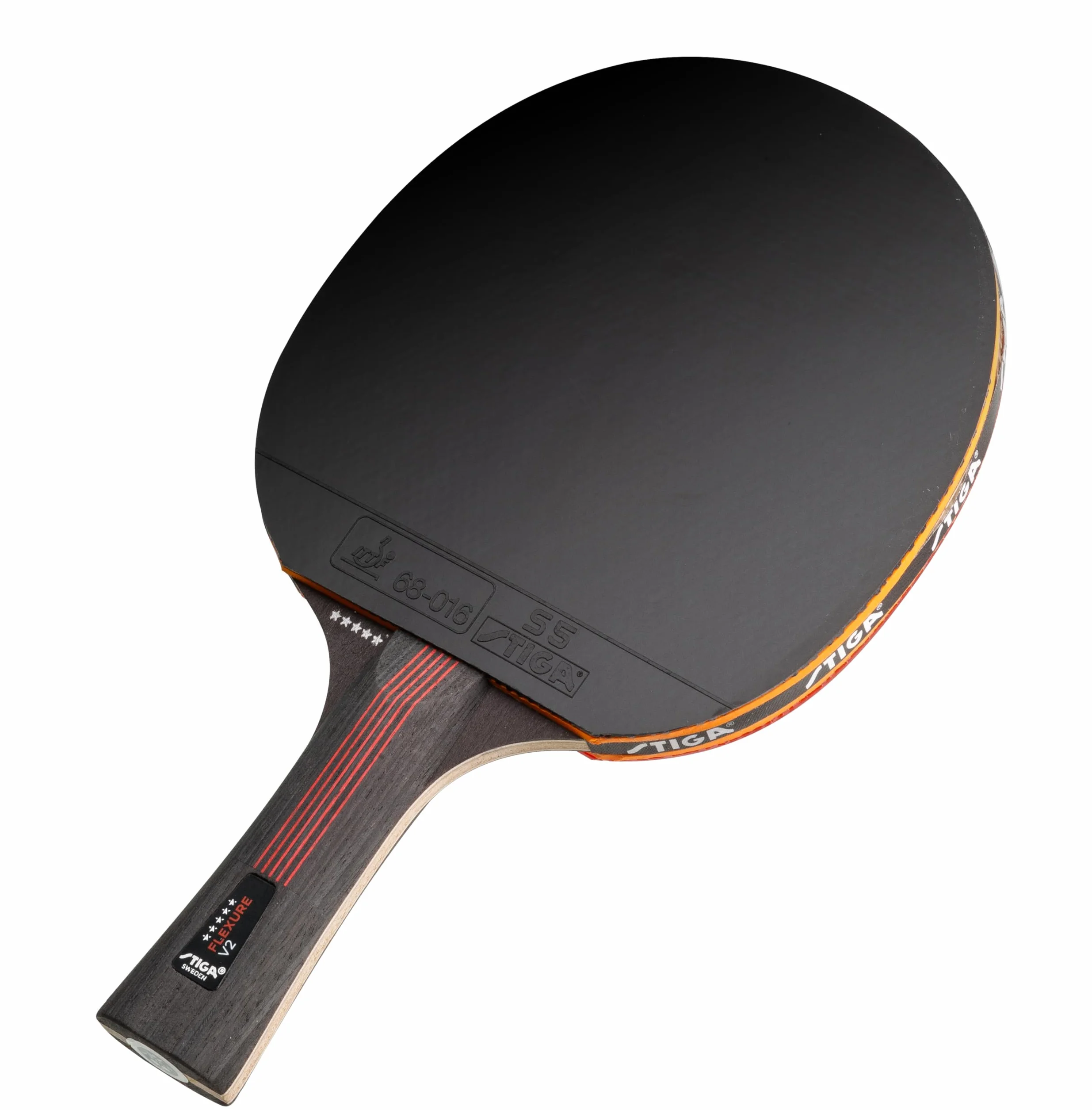 STIGA Flexure V2 Pala de Tenis de Mesa 5 Estrellas Goma STAR5 ITTF Agarre Ergonómico