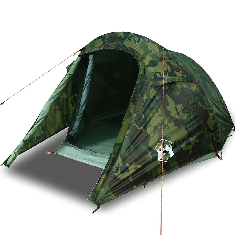 Tienda de campaña tipo túnel para personas, color verde oliva, impermeable con toldo extraíble, resistente al viento con mosquitera transpirable, varillas estables y práctica lona para el suelo para