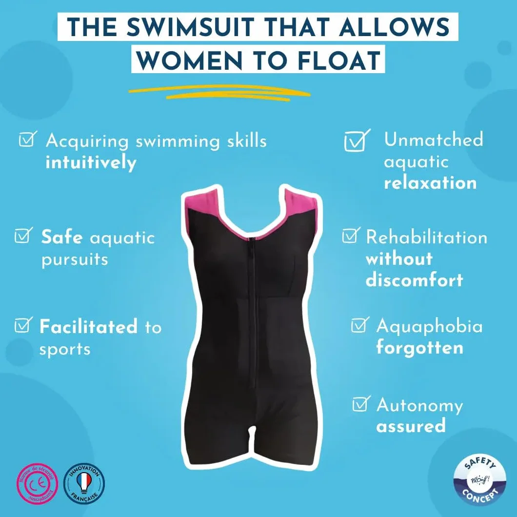 PLOUF Traje de baño flotante de una pieza para mujer Safety Concept by