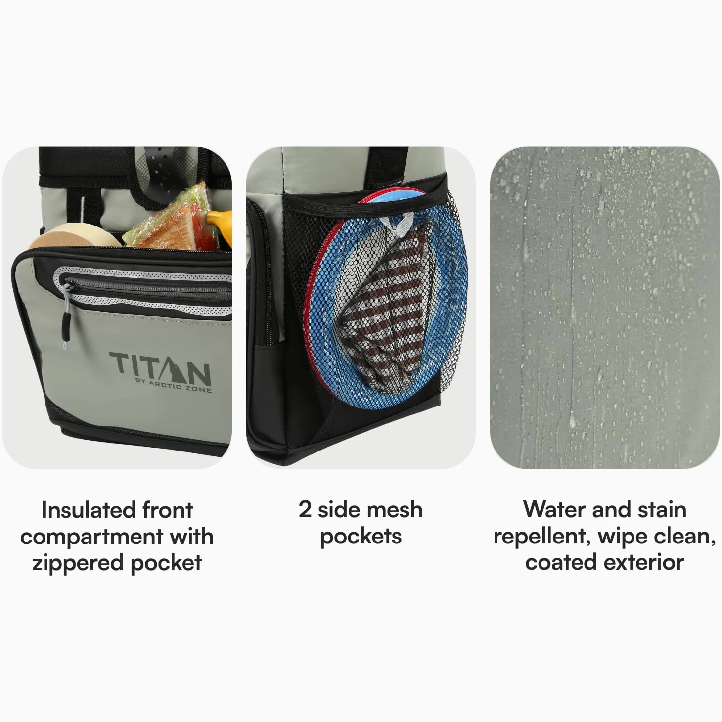 Titan de Arctic Zone Nevera sin Cremallera para 16 latas con Forro rígido, Alga Marina | Hielera de lados suaves con forro HardBody y SmartShelf, bolsa aislada con correa de hombro para almuerzo y viajes