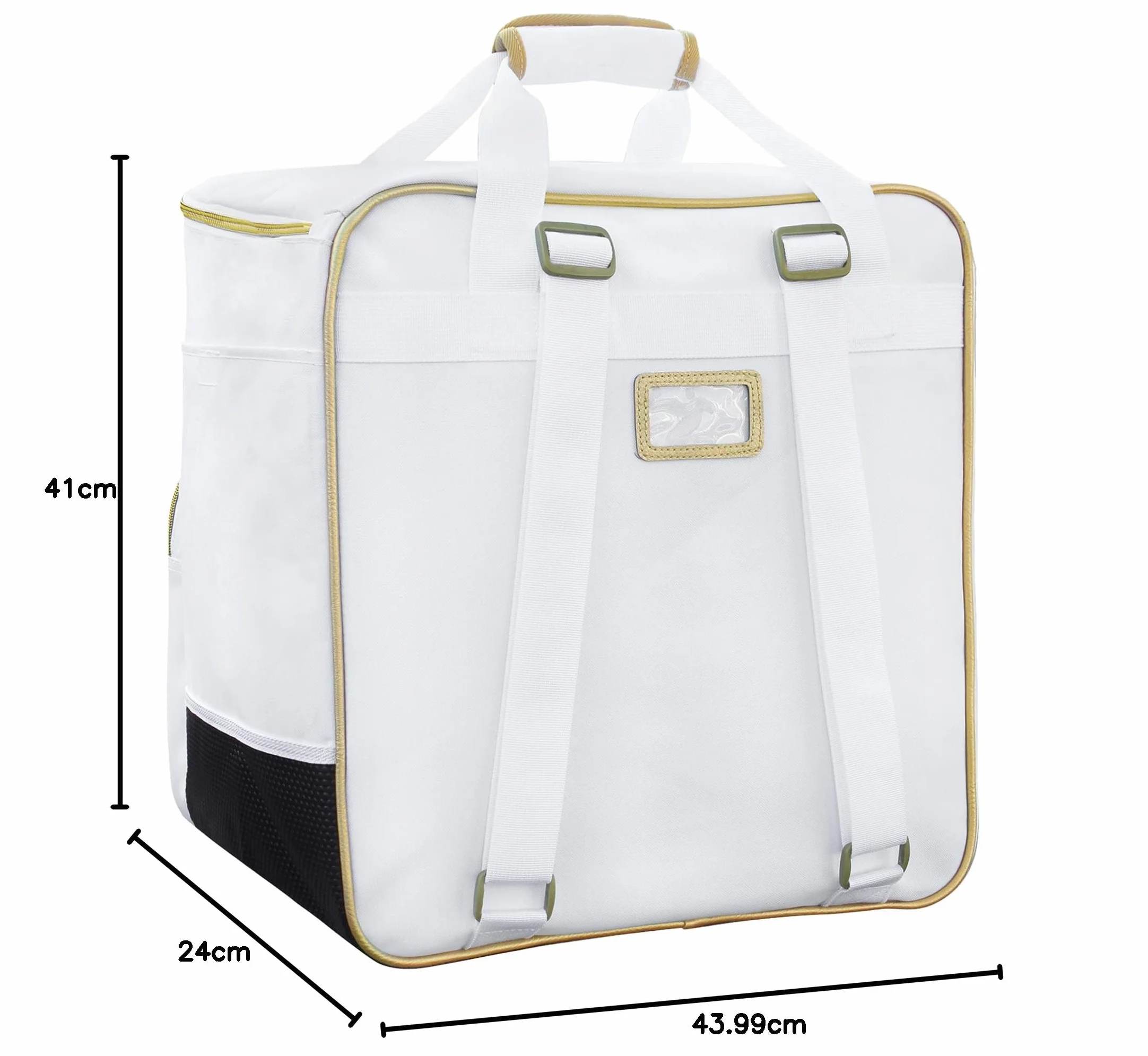 BRUBAKER St. Moritz Bolsa de Deporte Mochila para Botas de esqui Casco Accesorios Blanco Dorado