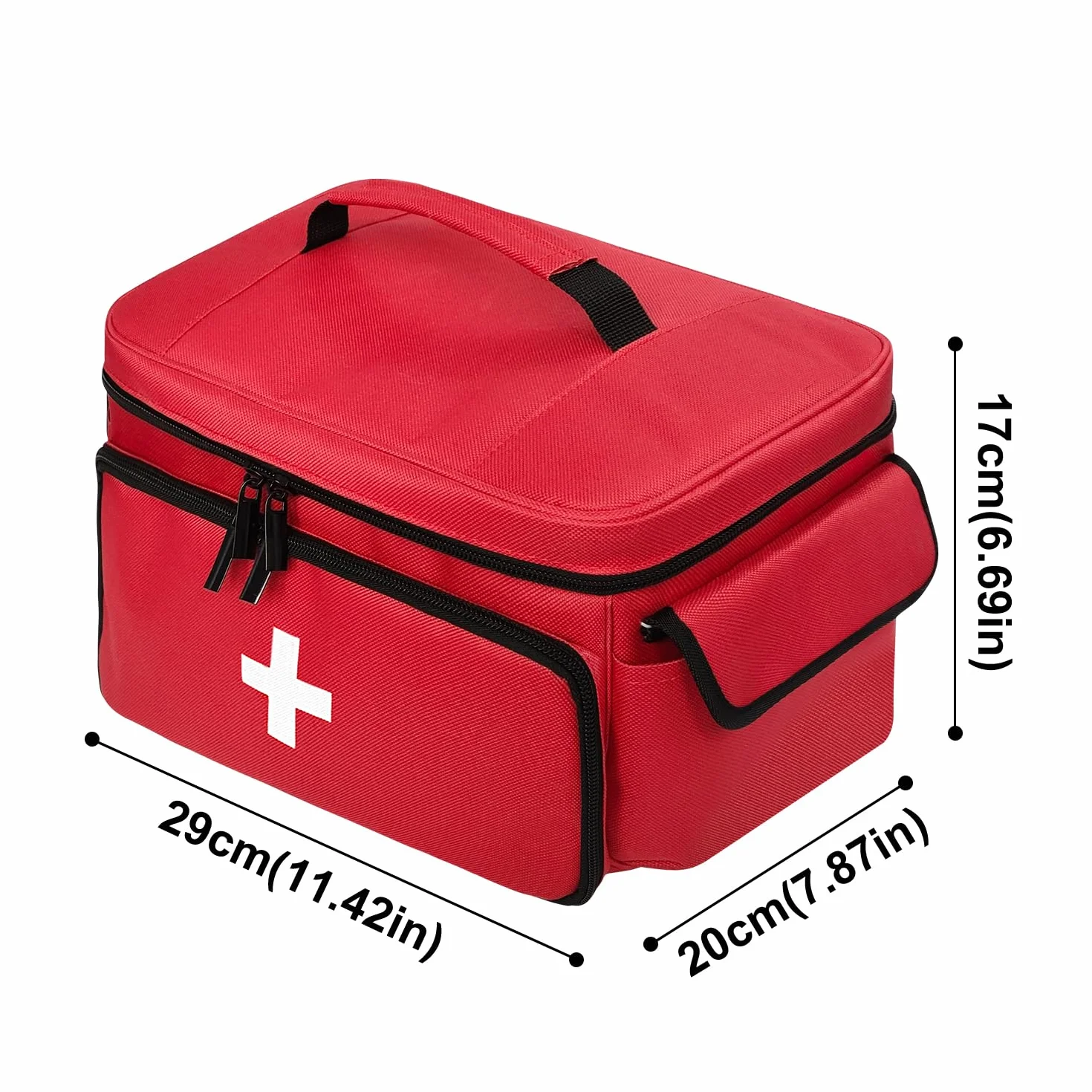 Bolsa de Primeros Auxilios, Organizador de Botiquín Médico de Emergencia para Hogar, Rojo