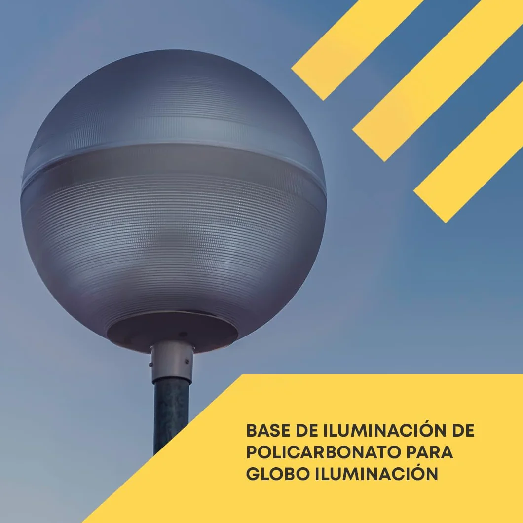 Policarbonato Base Iluminación Globo Boca 17/19 cm E-27 Blanco Exterior