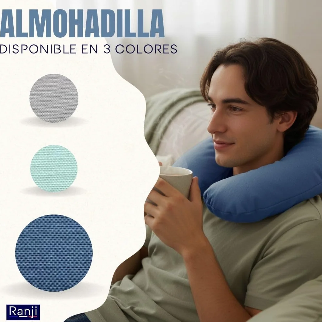 Saco Térmico de Semillas para Microondas Cojín Cervical Natural Bolsa Calor Lavable Almohada Cuello Hombros Reutilizable Azul