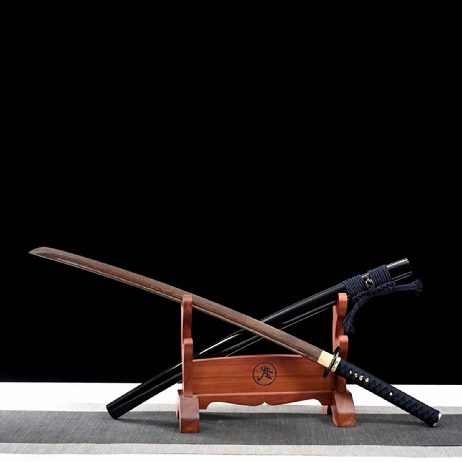 Espada samurái Iaido de estilo japonés,Katanas reales,Bokken palisandro natural 103 cm con vaina pintura madera maciza,Katana hecha a mano para entrenamiento,cosplay,decoración del hogar,exhibición