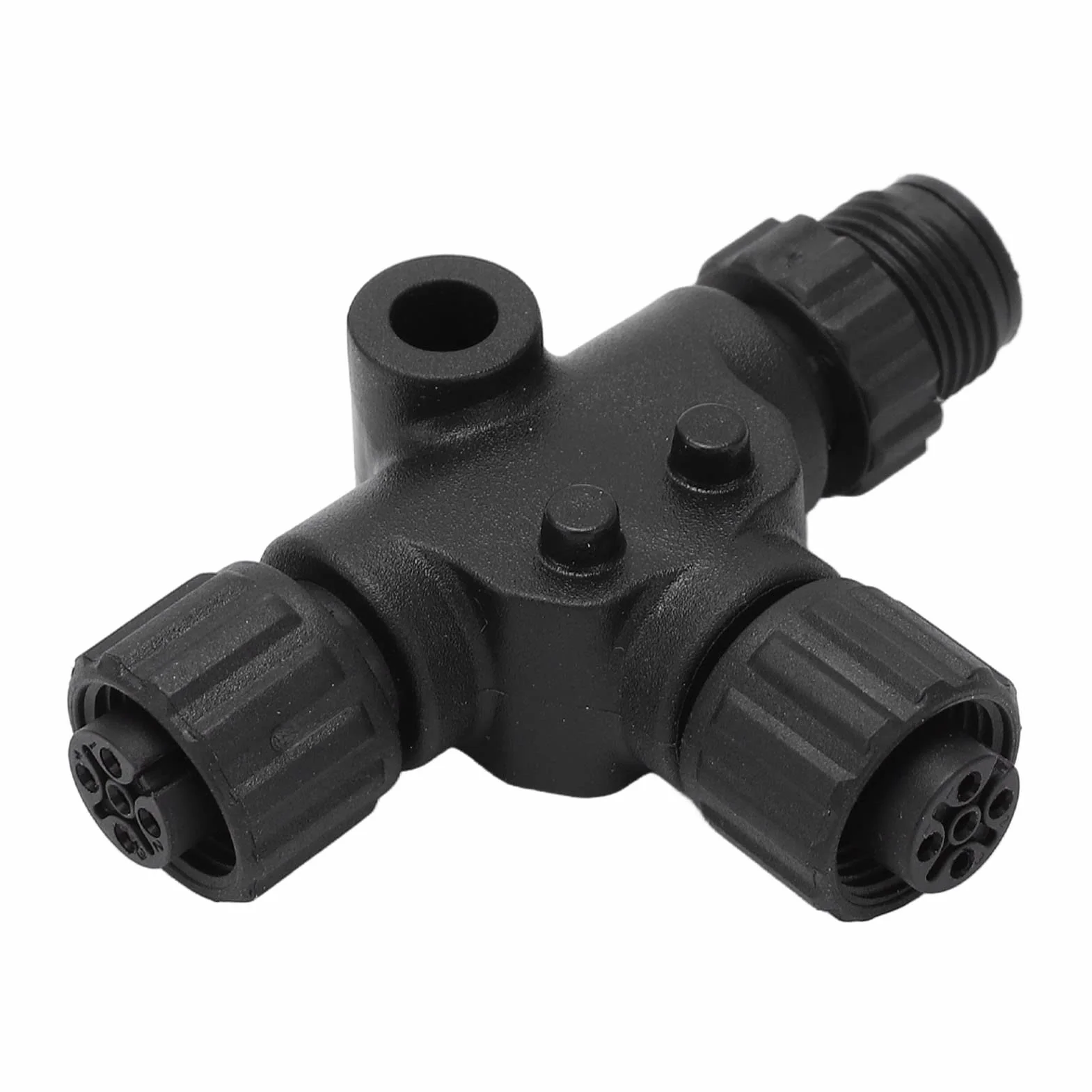 Adaptador en T NMEa 2000, 3 Puertos Rosca M12 de 5 Pines Conector Tipo T NMEA2000 Soporte de Enchufe Divisor M12 para Conectar Pantallas Adicionales, Sensores U Otros Dispositivos