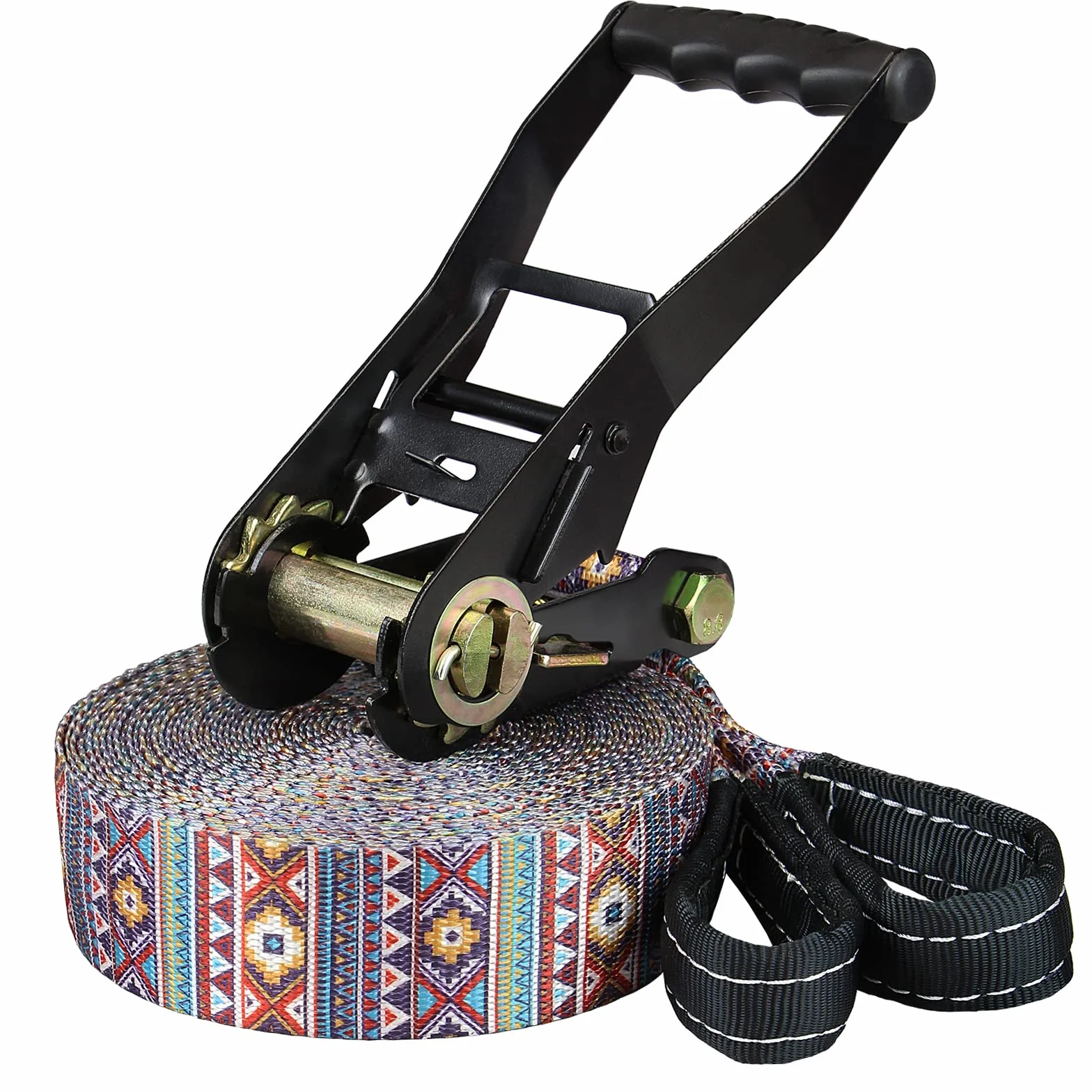 ALPIDEX Slackline Set 15 m + protector de árbol y protector de trinquete , ideal para niños, principiantes y expertos