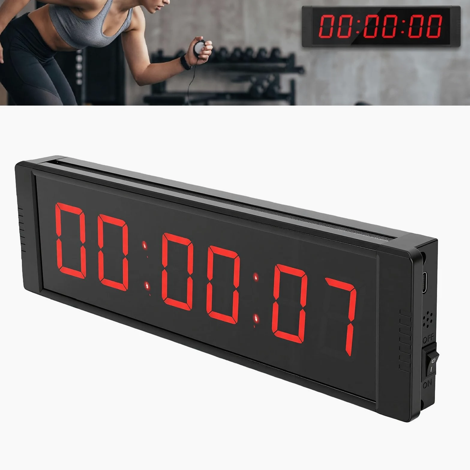 Fafeicy Reloj de Cuenta Regresiva LED, Pantalla Grande de 1,5 Pulgadas con Control Remoto