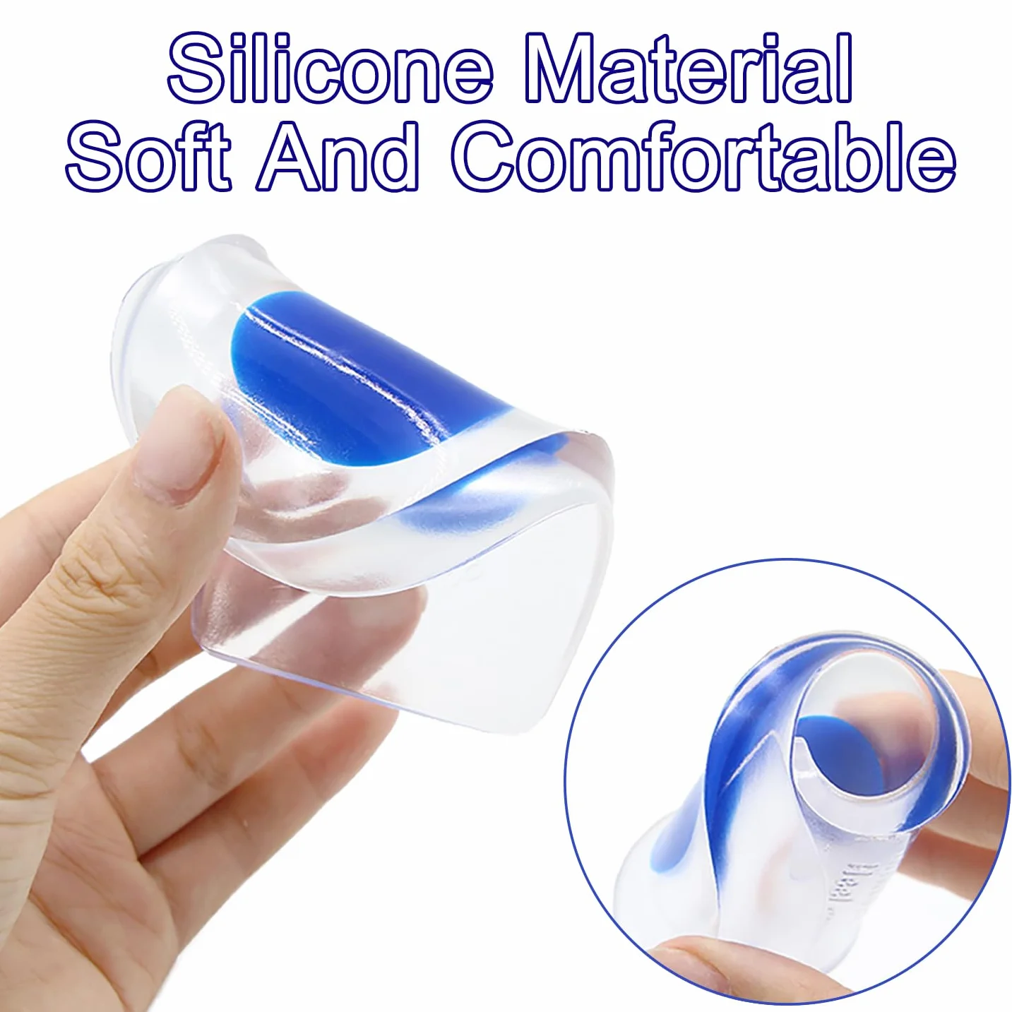 Taloneras Silicona Gel Plantillas de Talón para Fascitis Plantar Espolones Calcáneos (39-45)