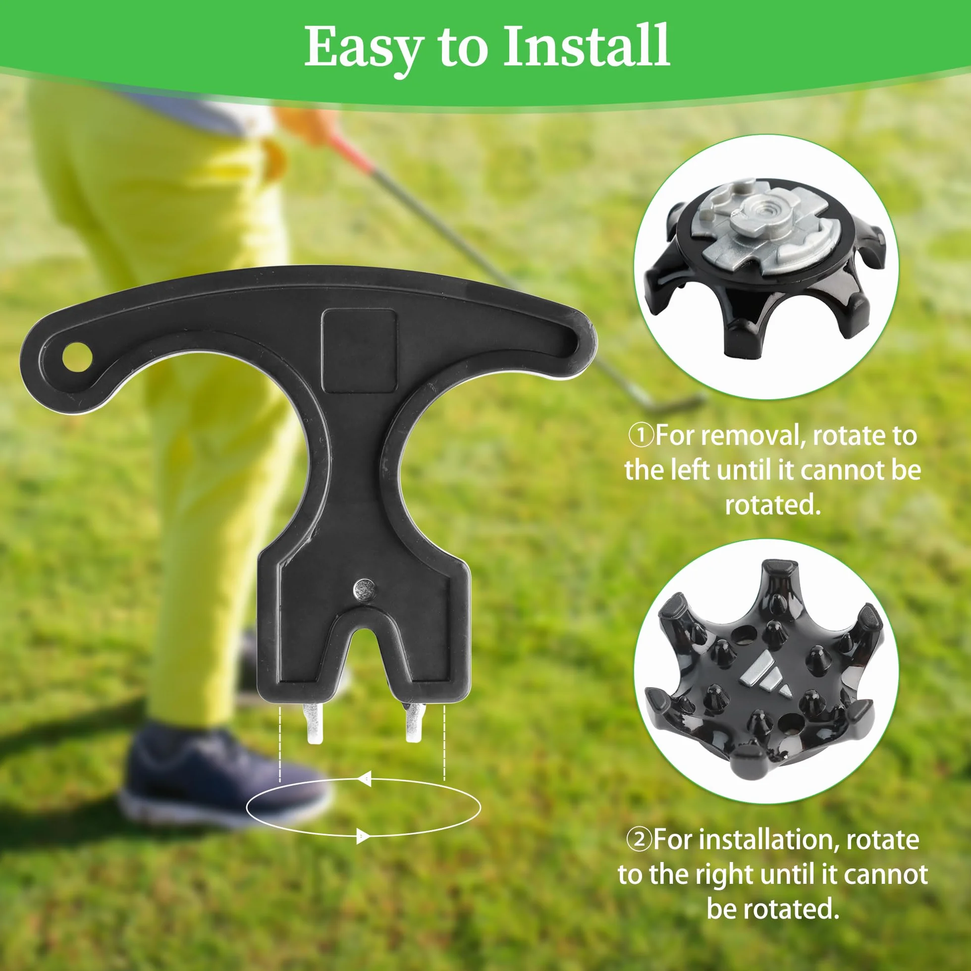 12 Reemplazo de Clavo de Golf, Negro Tacos para Zapatos, Rápida Repuestos para Proporcionar Estabilidad de Tracción y Comodidad