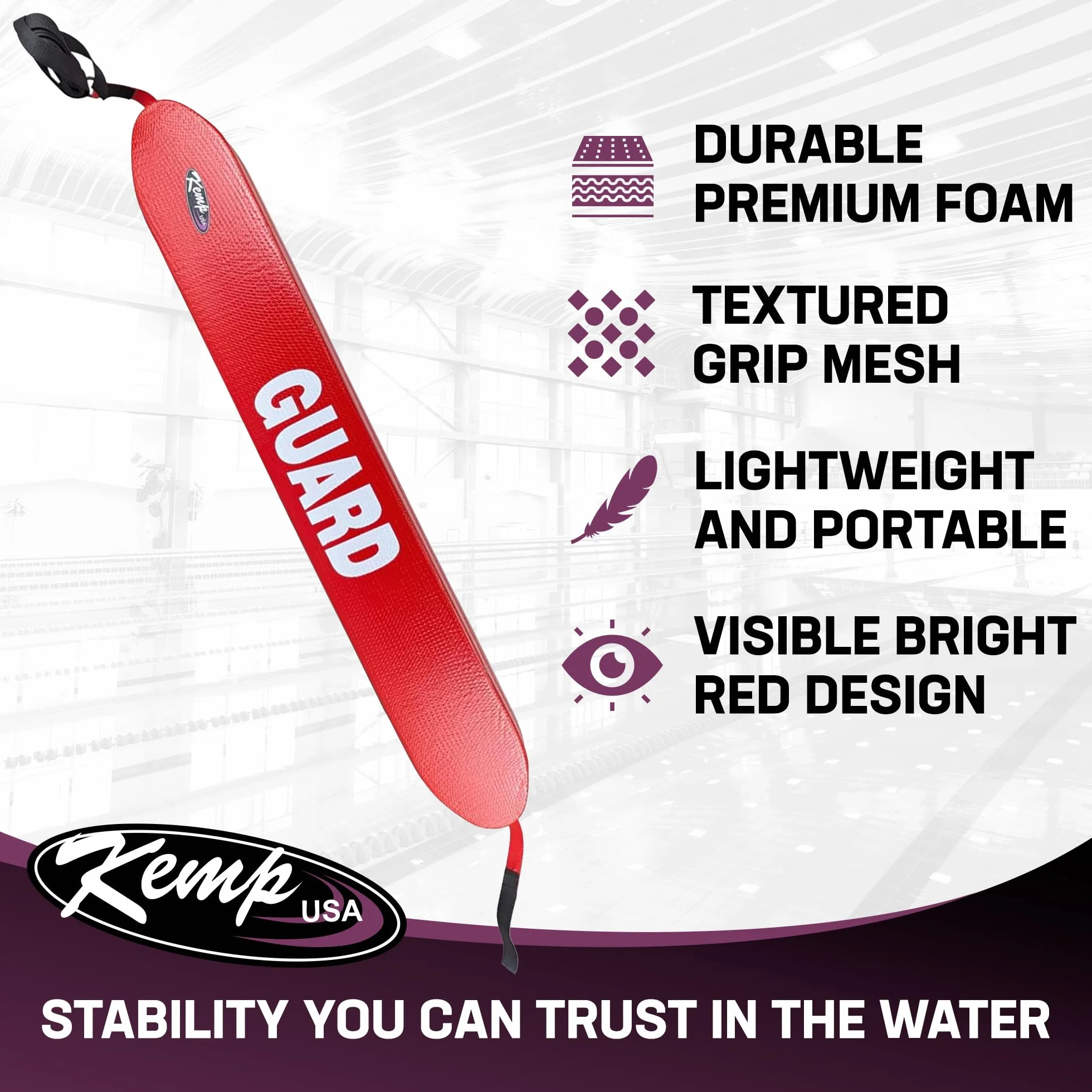 Kemp USA Tubo de Rescate de Malla Grip it 50 Pulgadas para Seguridad en Piscinas