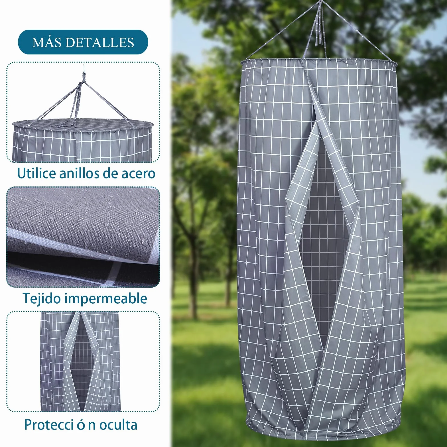 Tienda de Campaña Vestidor Portátil 0.8 x 2m para Privacidad al Aire Libre